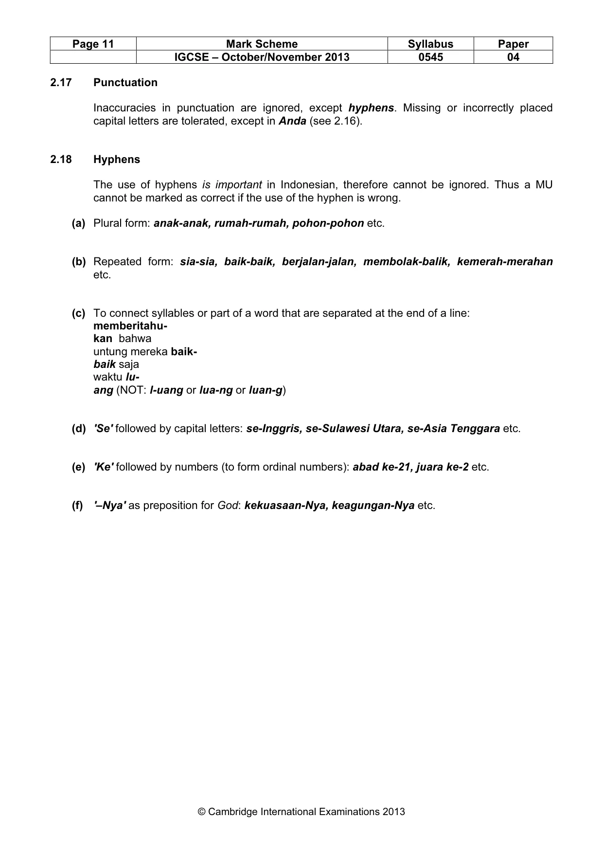 Mark scheme, page 11 of 15