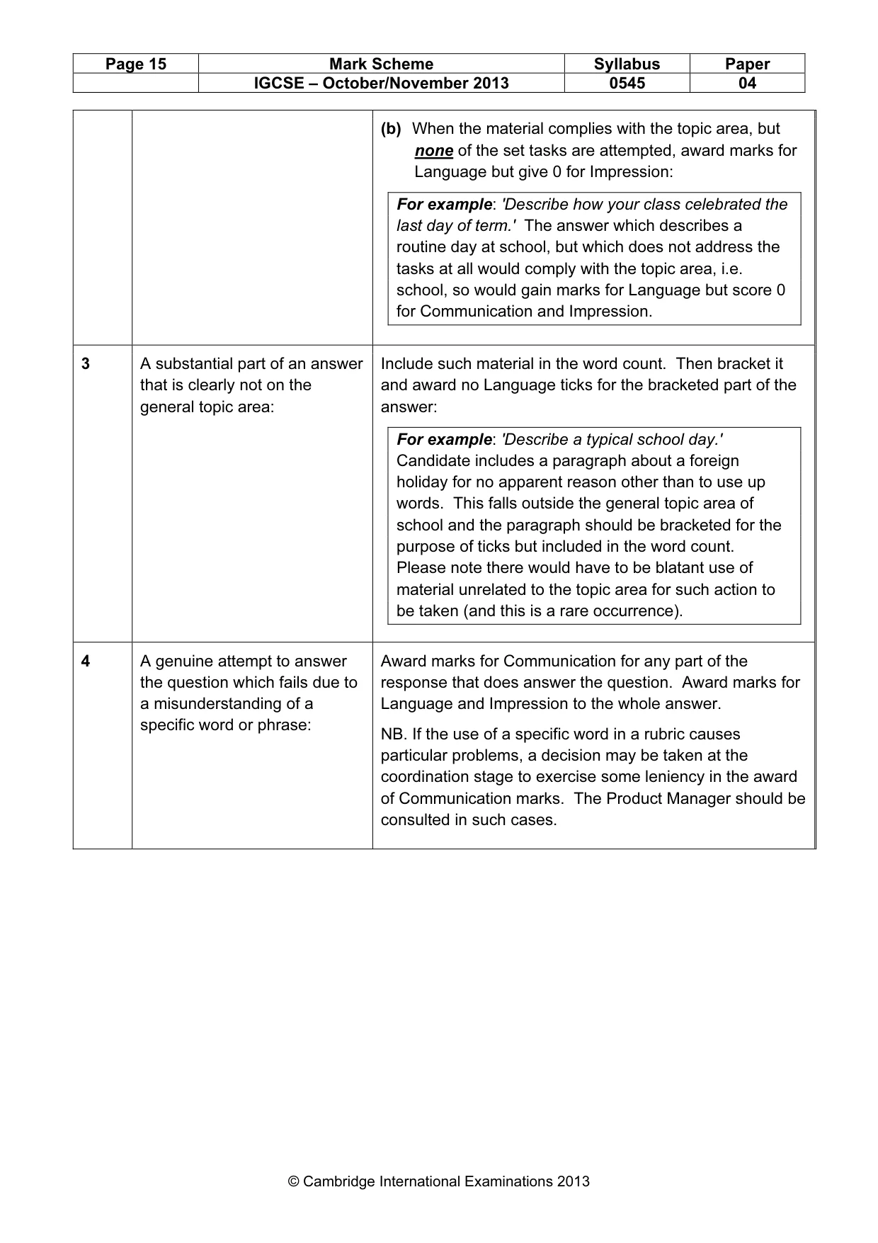 Mark scheme, page 15 of 15