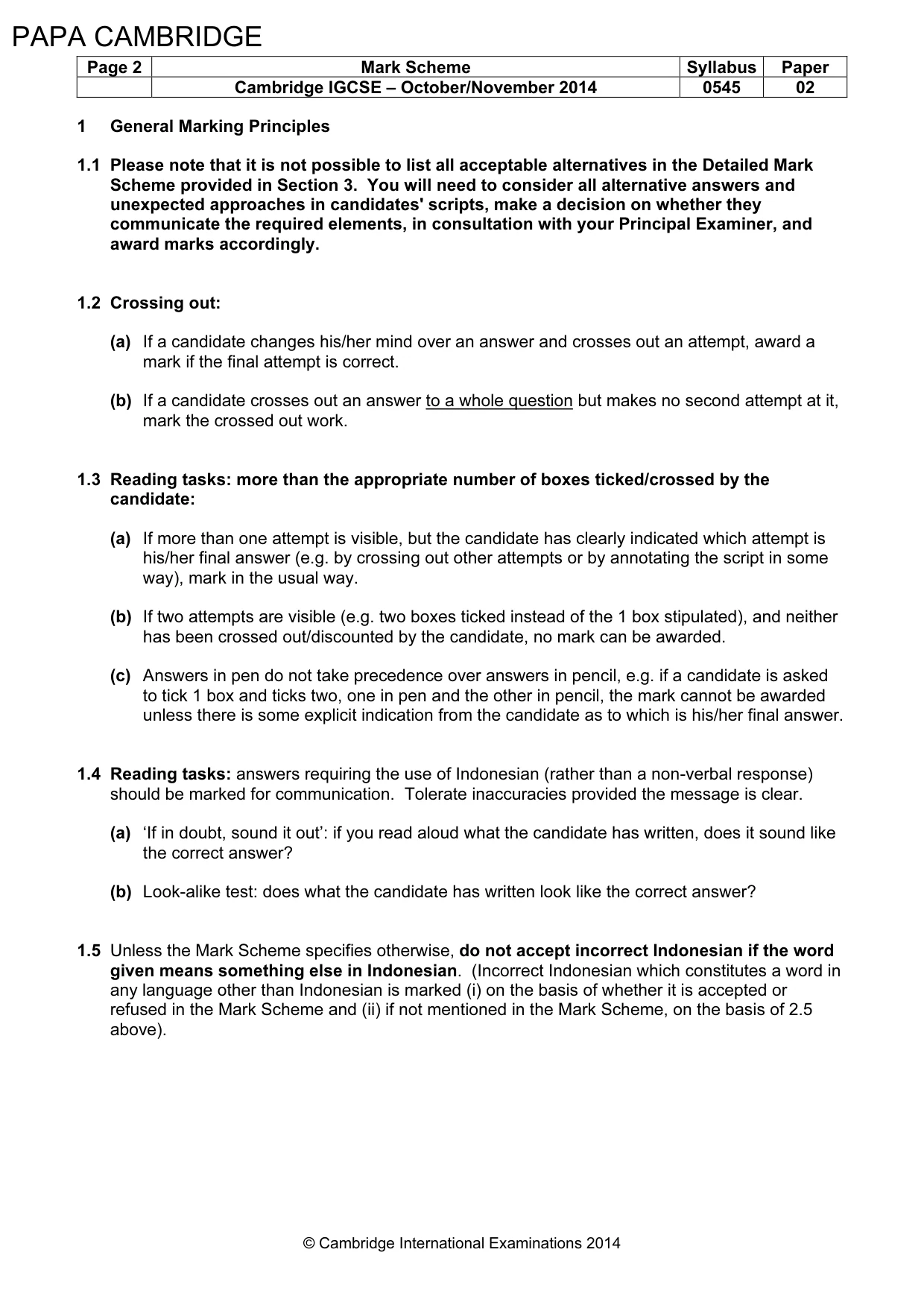 Mark scheme, page 2 of 11