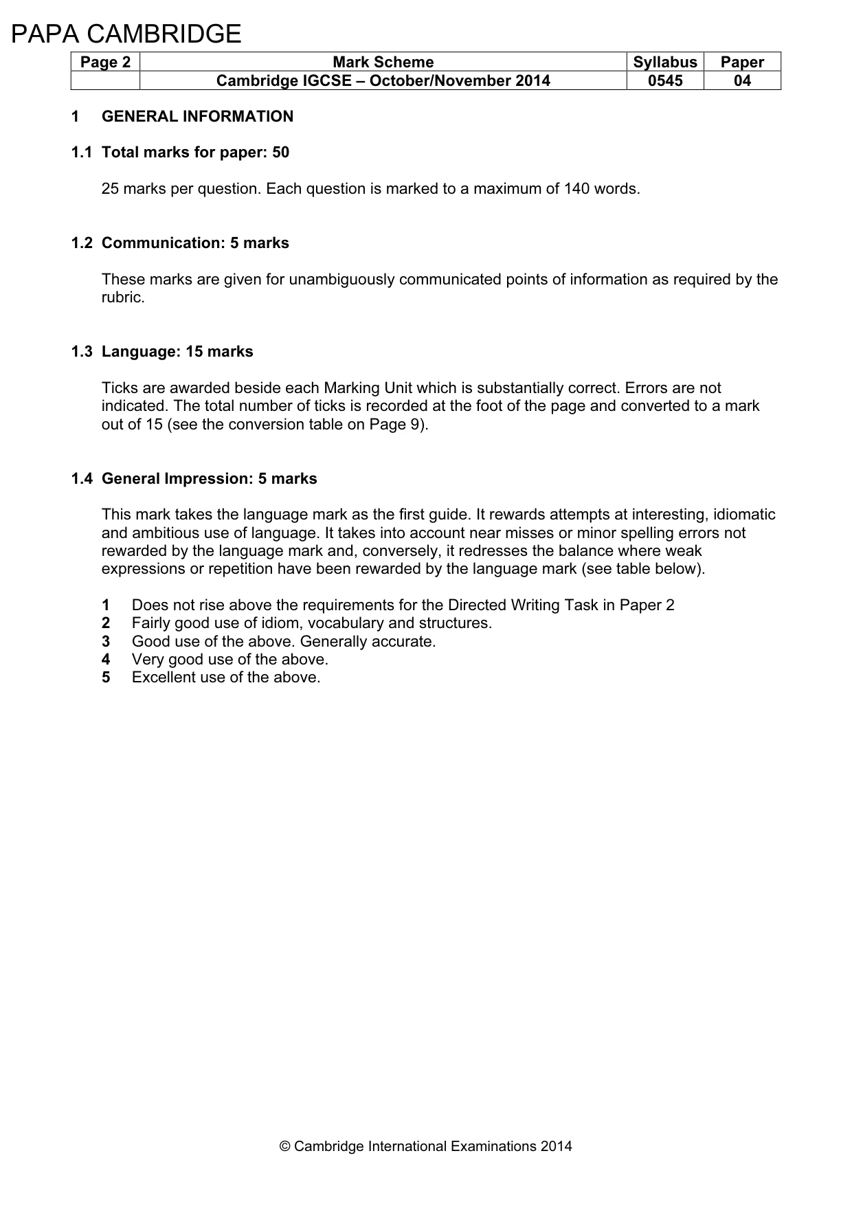 Mark scheme, page 2 of 15