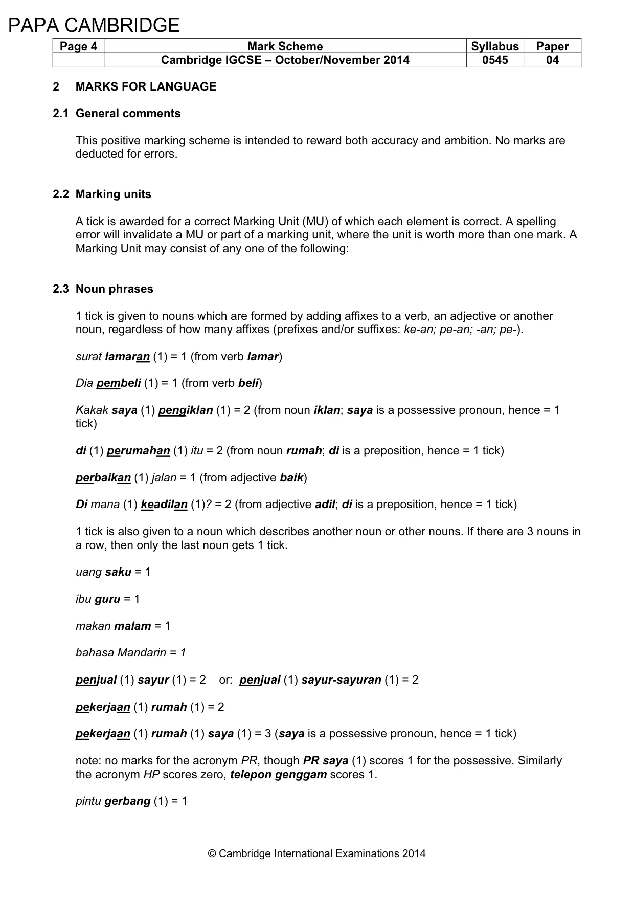 Mark scheme, page 4 of 15
