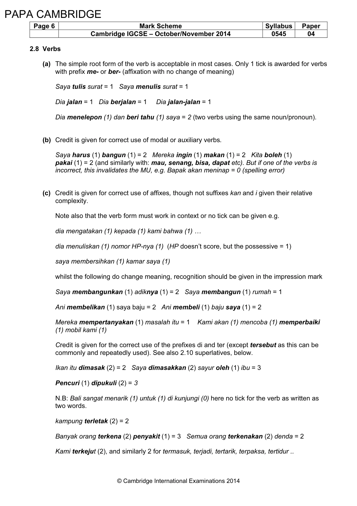 Mark scheme, page 6 of 15