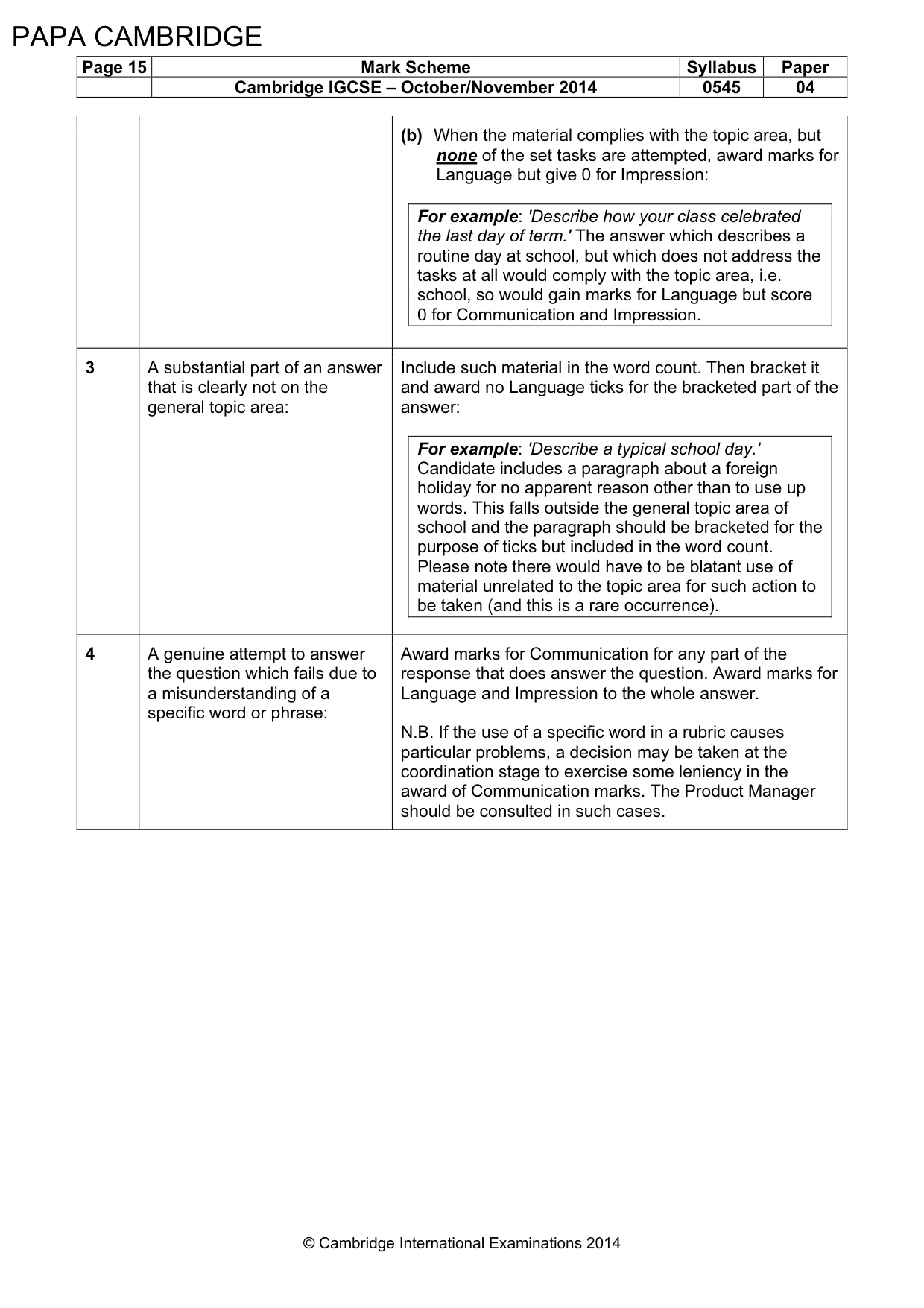 Mark scheme, page 15 of 15