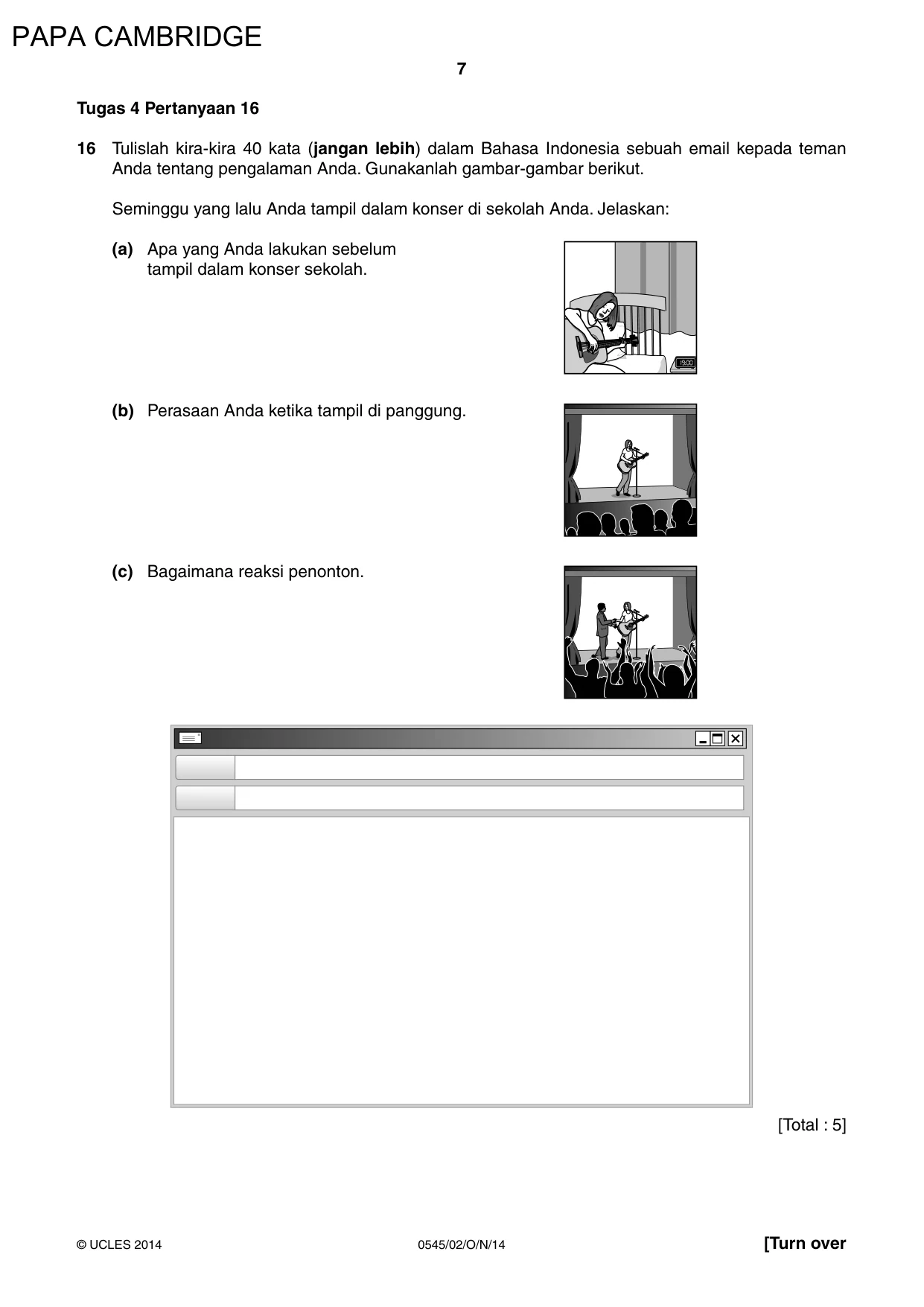 Cambridge IGCSE Indonesian - Foreign Language 0545 2014 Oct/Nov Paper 2 · Variant 1 question paper, page 7 of 16