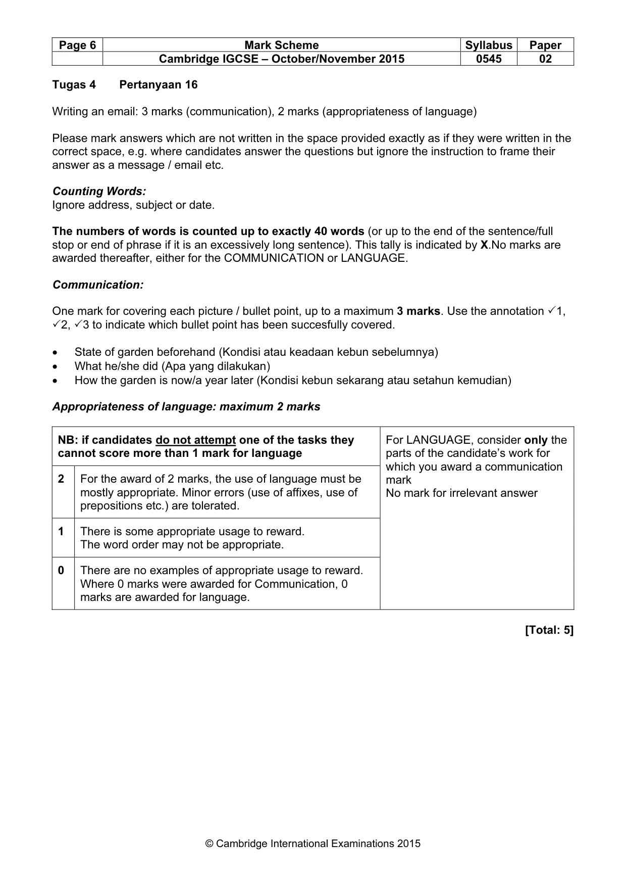 Mark scheme, page 6 of 11