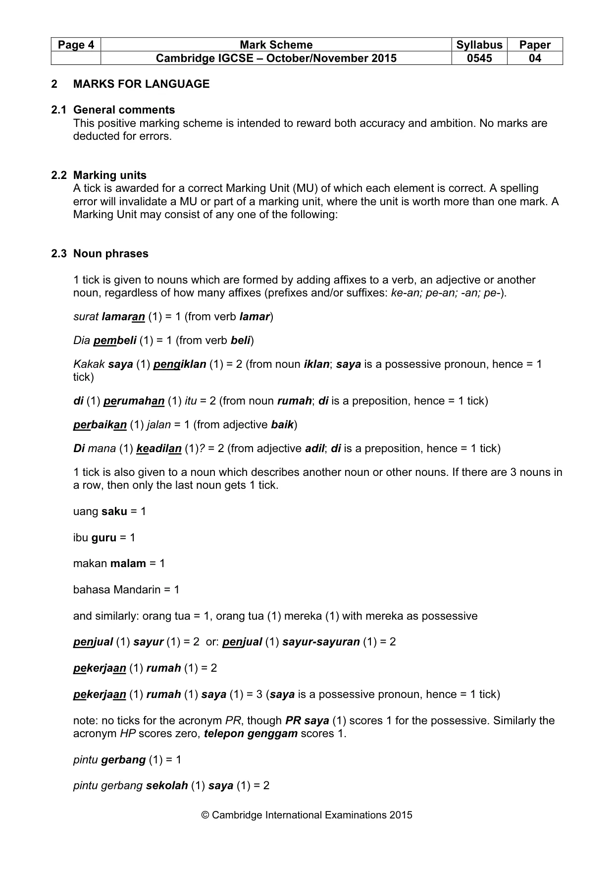 Mark scheme, page 4 of 15