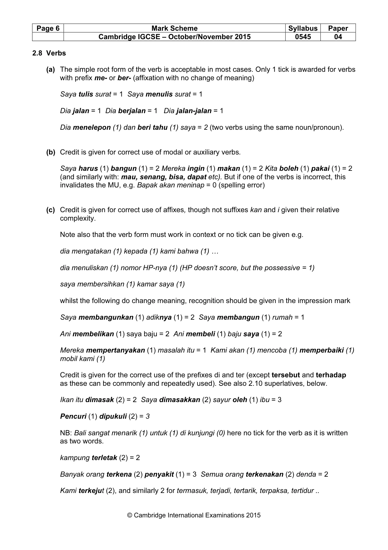 Mark scheme, page 6 of 15