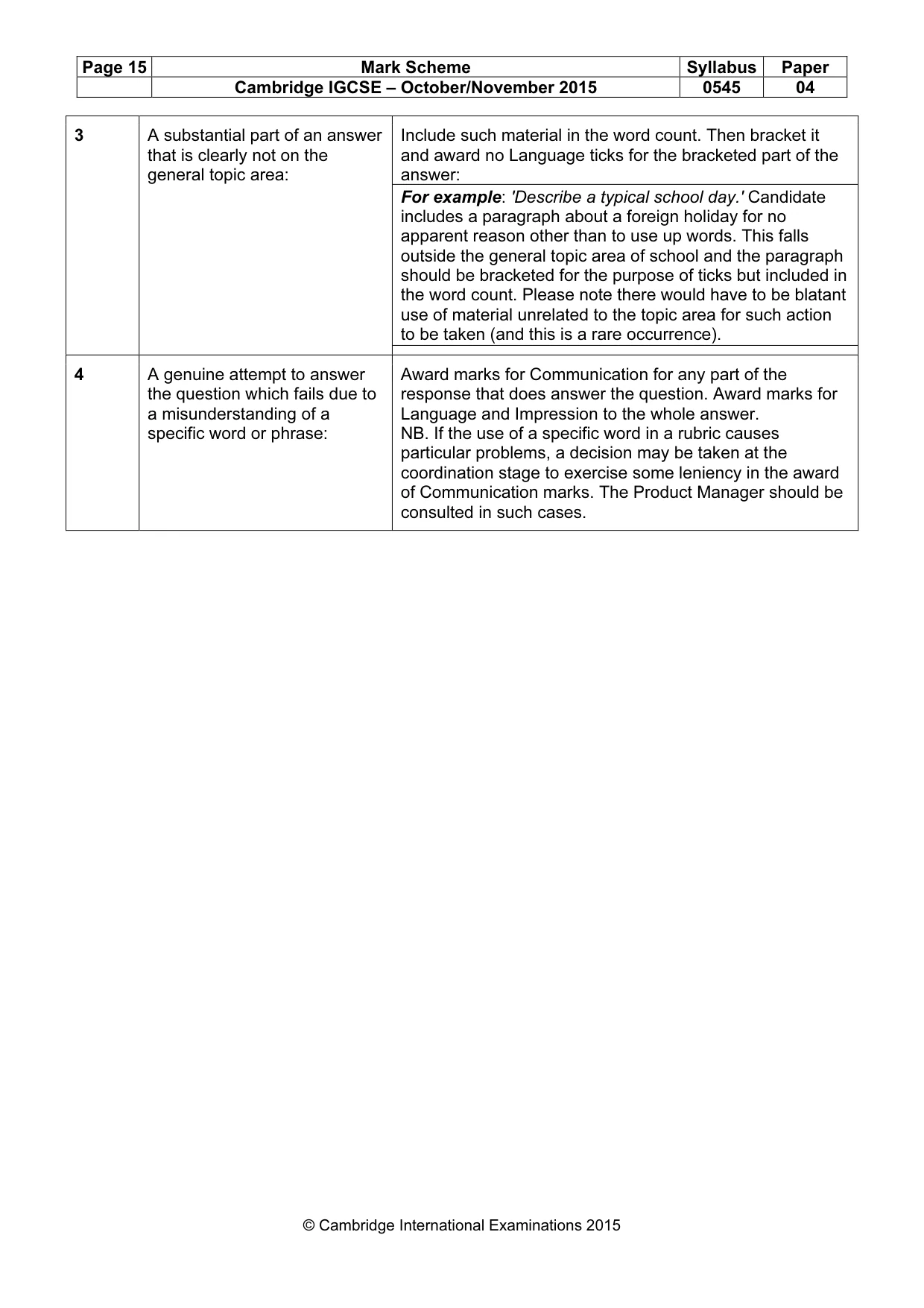 Mark scheme, page 15 of 15