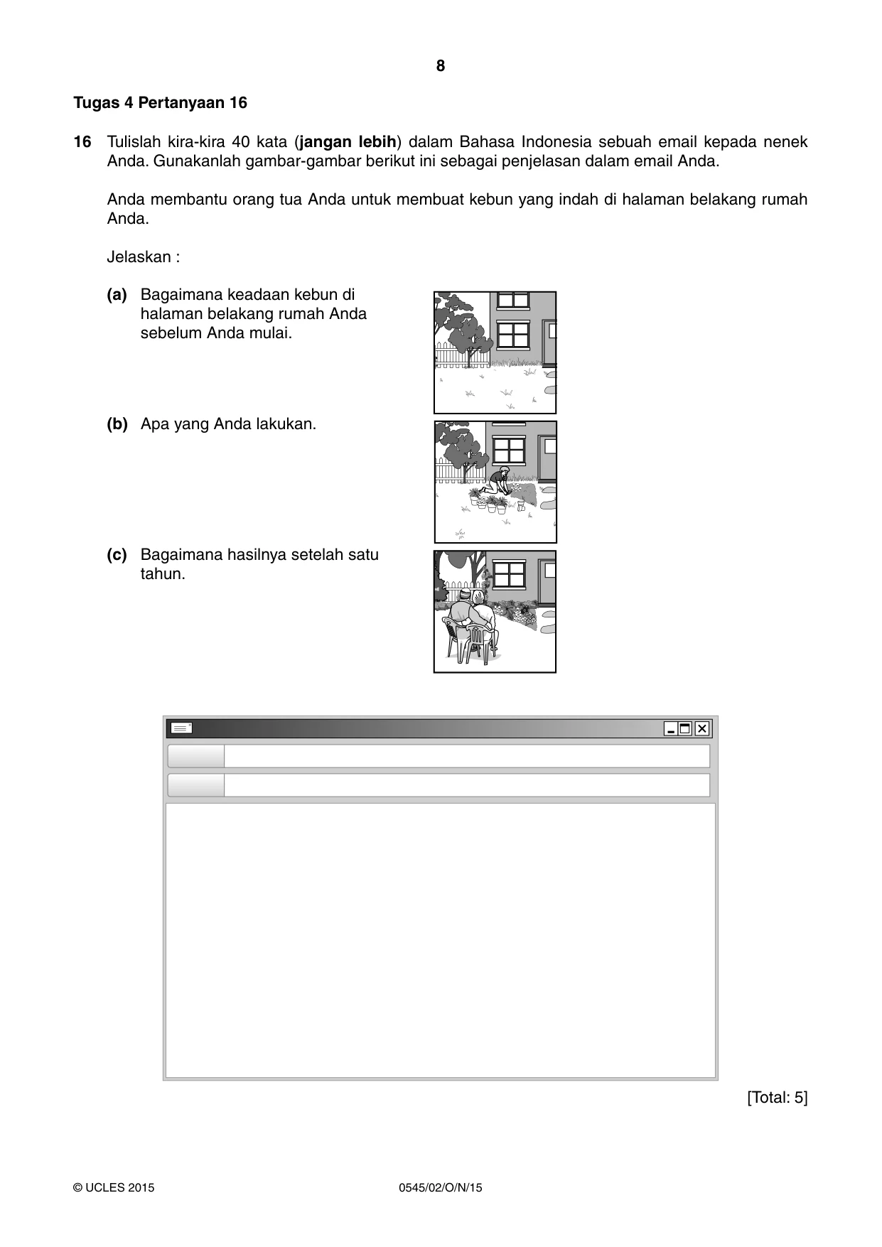 Cambridge IGCSE Indonesian - Foreign Language 0545 2015 Oct/Nov Paper 2 · Variant 1 question paper, page 8 of 20