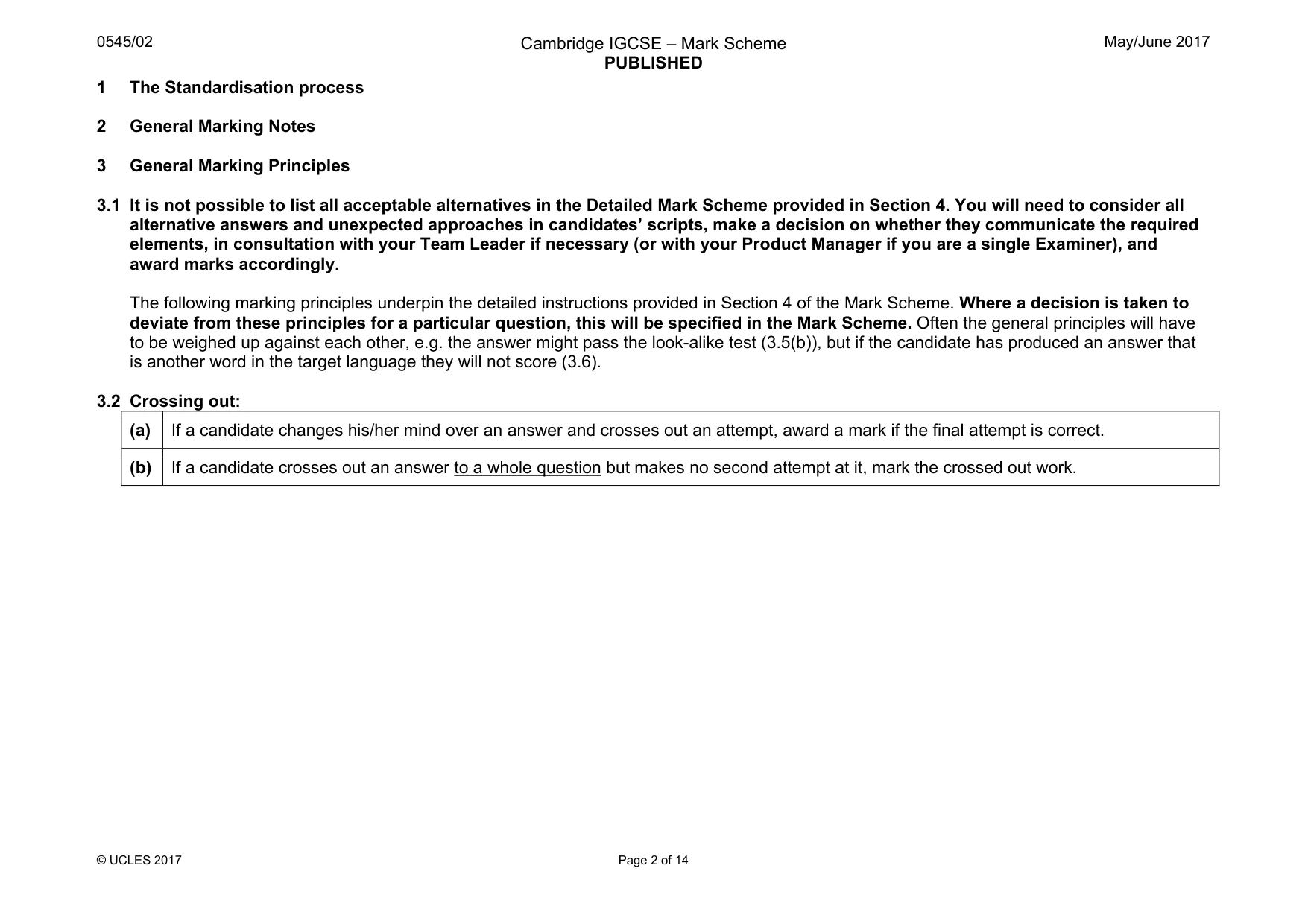 Mark scheme, page 2 of 14