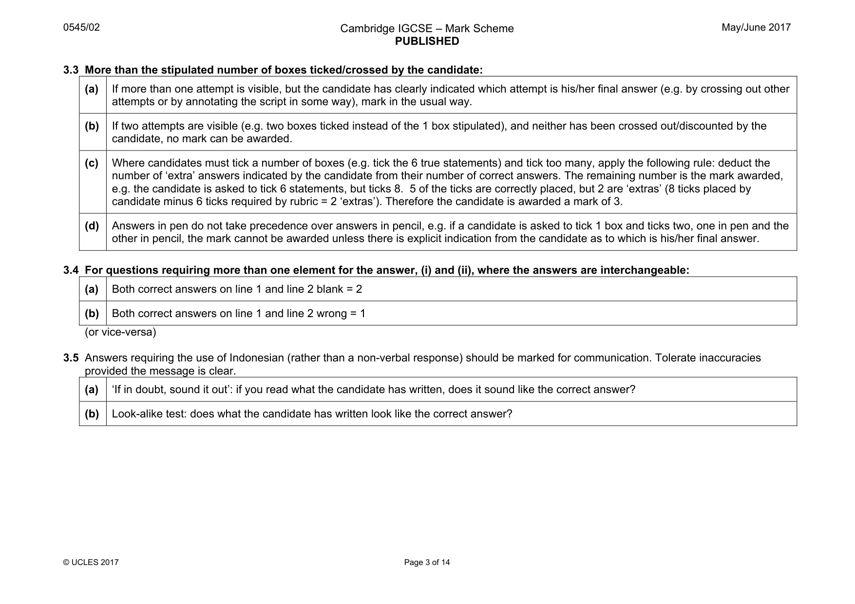 Mark scheme, page 3 of 14