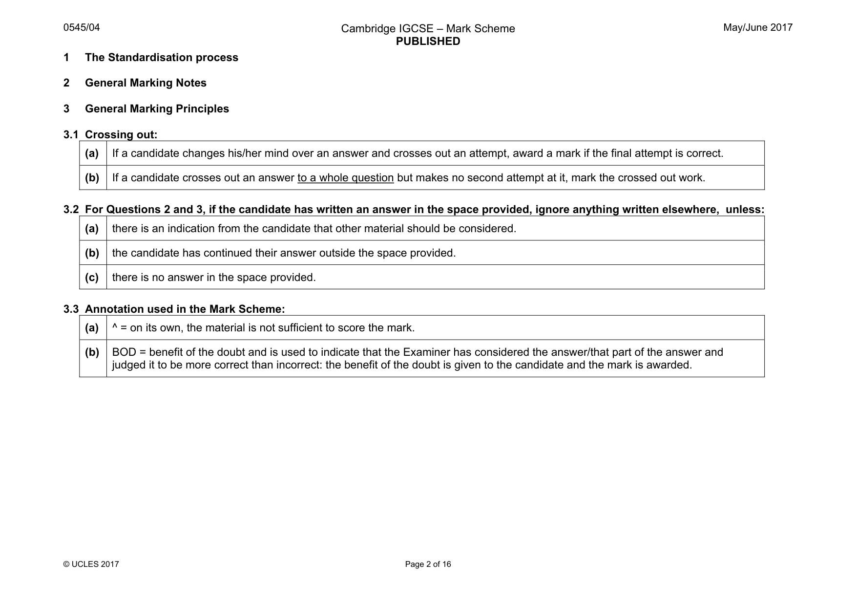 Mark scheme, page 2 of 16