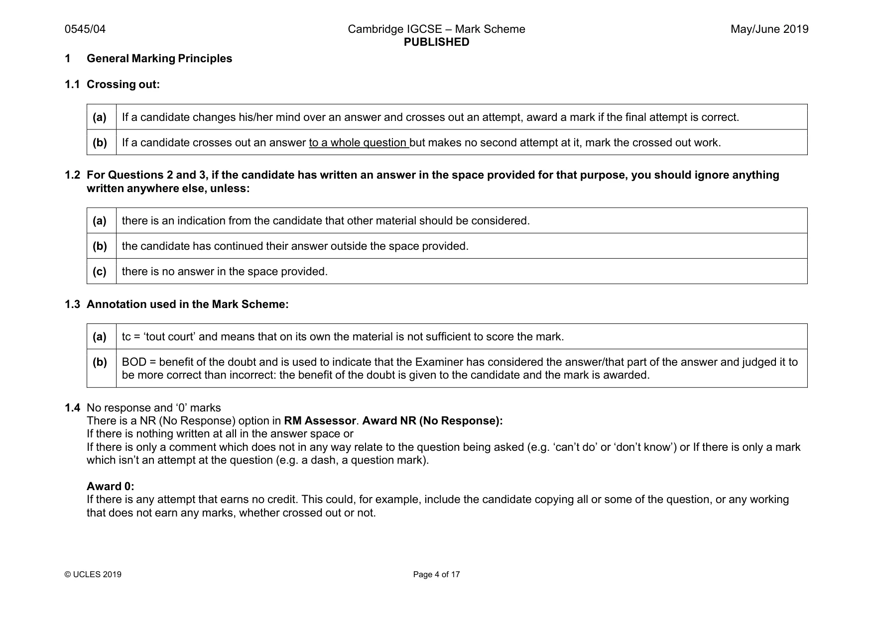 Mark scheme, page 4 of 17