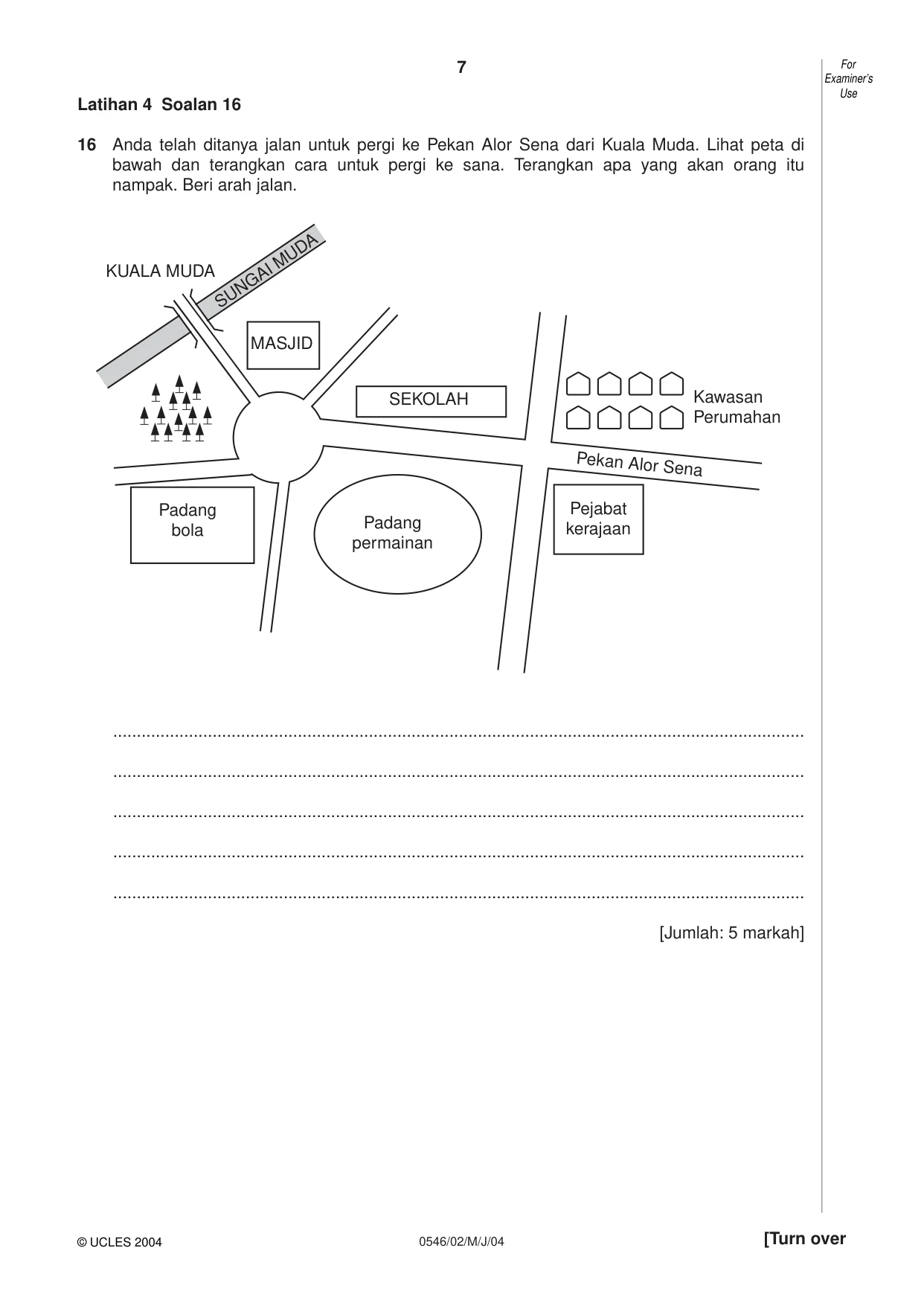 Cambridge IGCSE Malay - Foreign Language 0546 2004 May/June Paper 2 · Variant 1 question paper, page 7 of 16