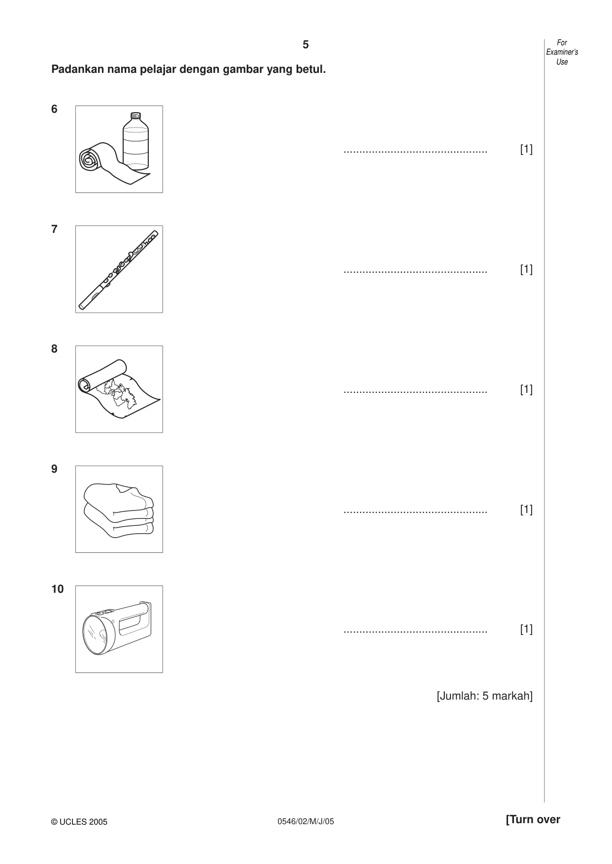 Cambridge IGCSE Malay - Foreign Language 0546 2005 May/June Paper 2 · Variant 1 question paper, page 5 of 16