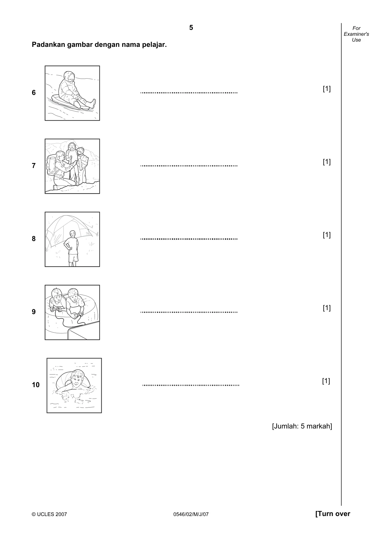 Cambridge IGCSE Malay - Foreign Language 0546 2007 May/June Paper 2 · Variant 1 question paper, page 5 of 16