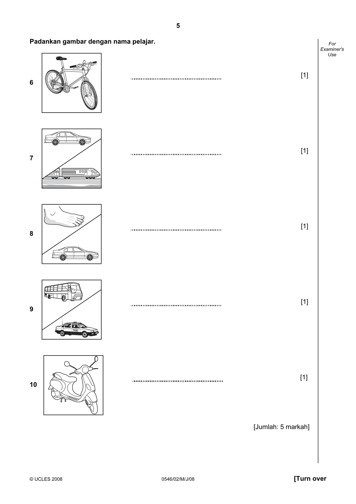 Cambridge IGCSE Malay - Foreign Language 0546 2008 May/June Paper 2 · Variant 1 question paper, page 5 of 16
