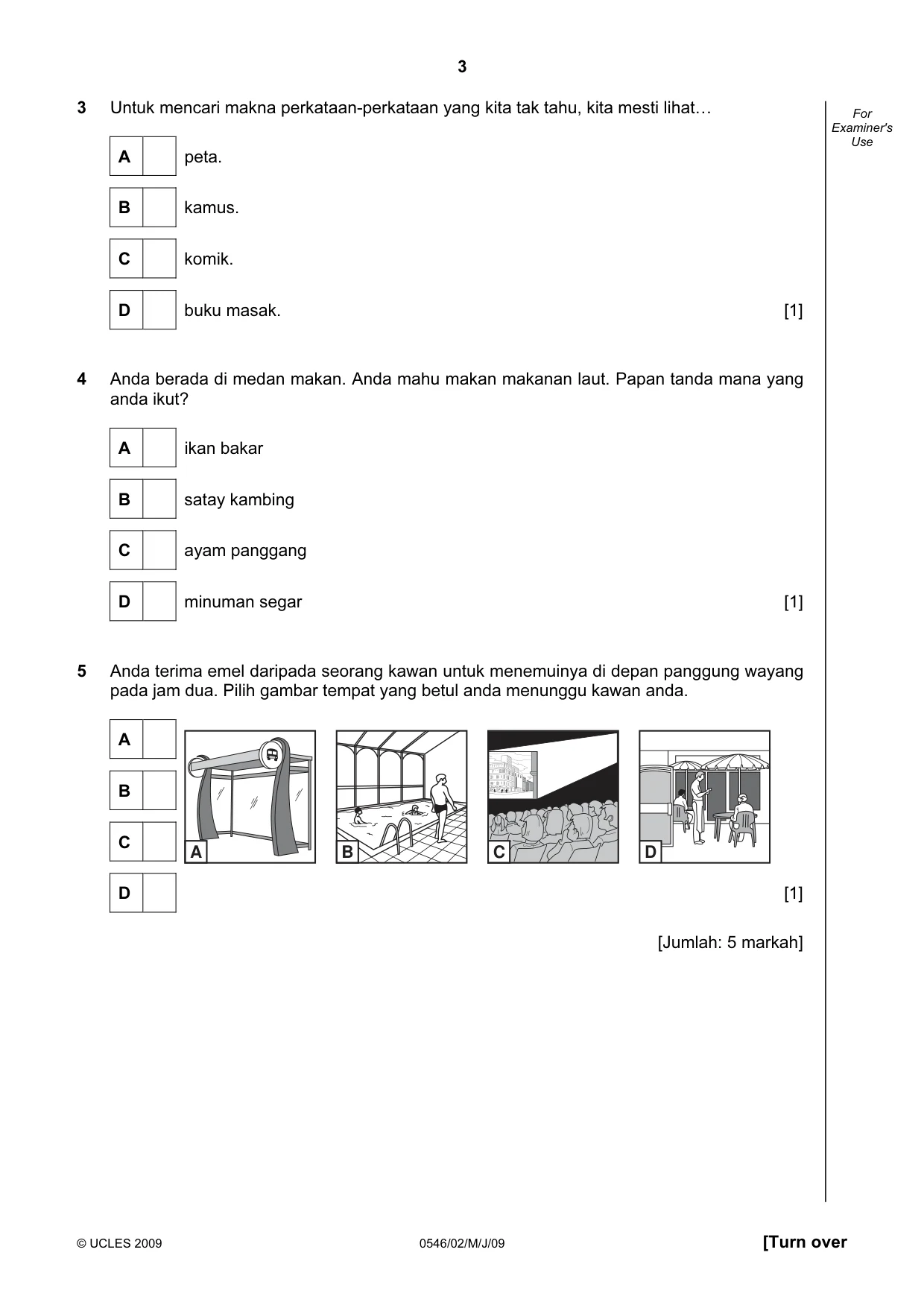Cambridge IGCSE Malay - Foreign Language 0546 2009 May/June Paper 2 · Variant 1 question paper, page 3 of 16