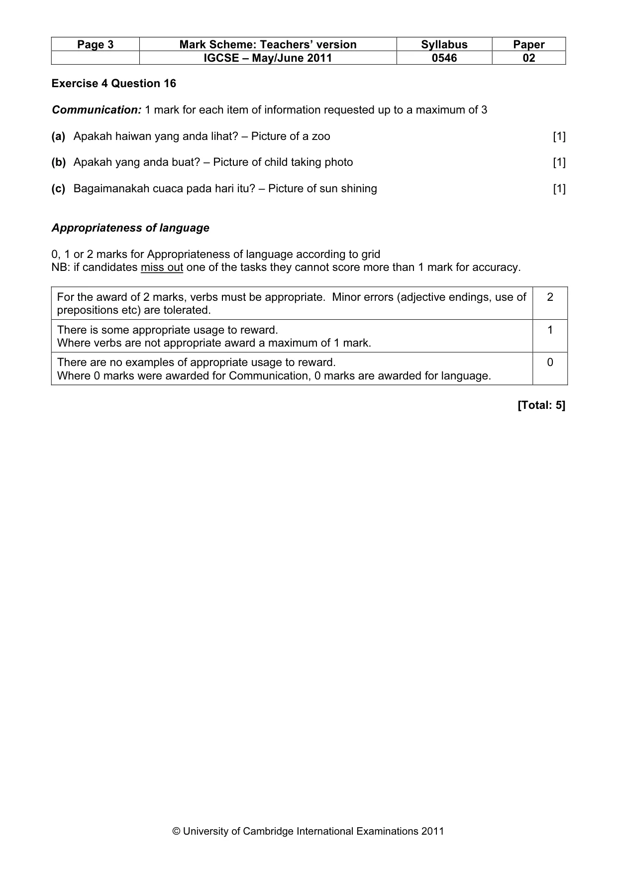 Mark scheme, page 3 of 10