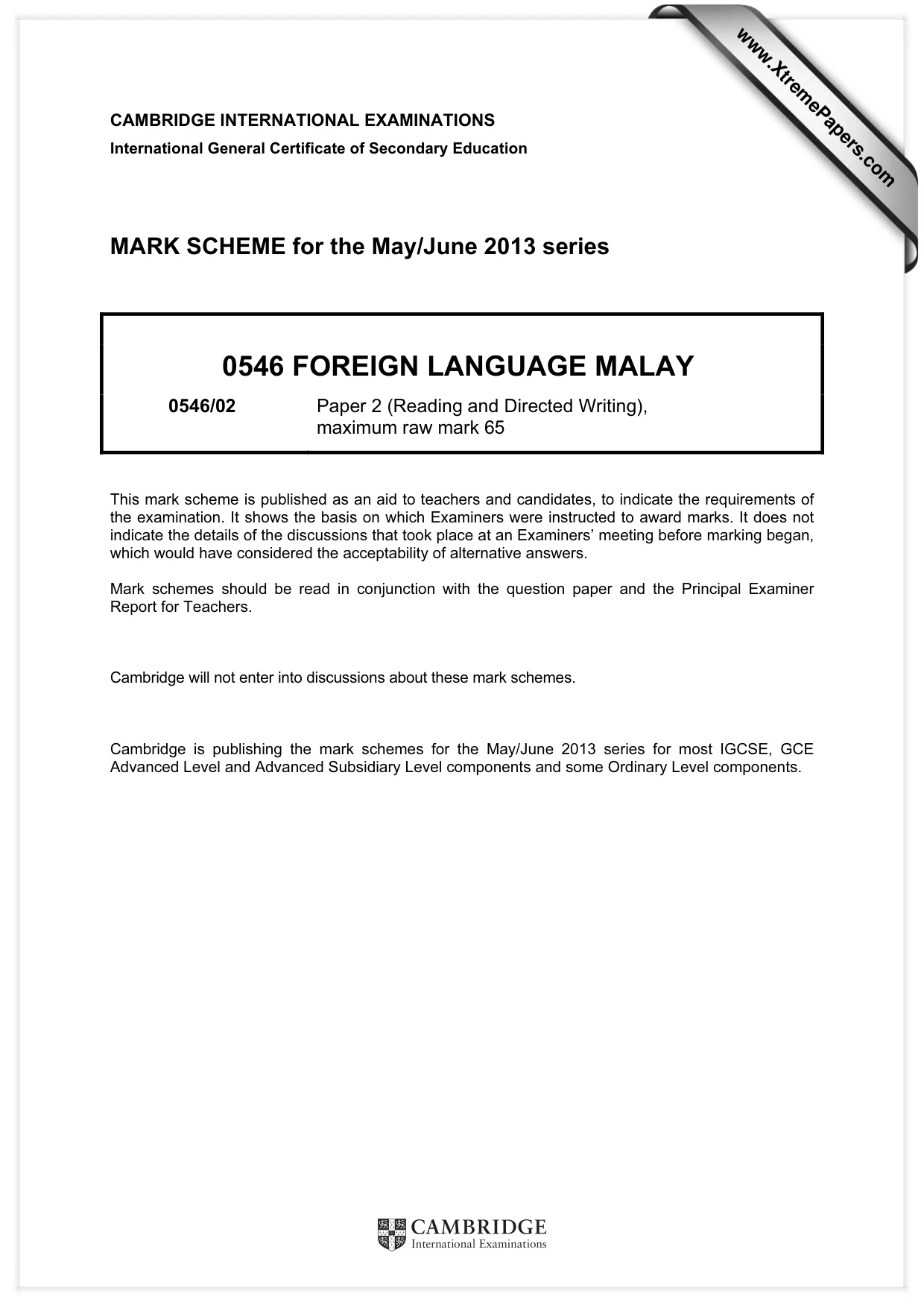 Mark scheme, page 1 of 10