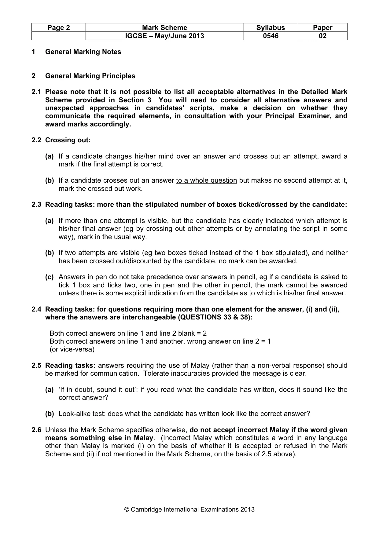 Mark scheme, page 2 of 10