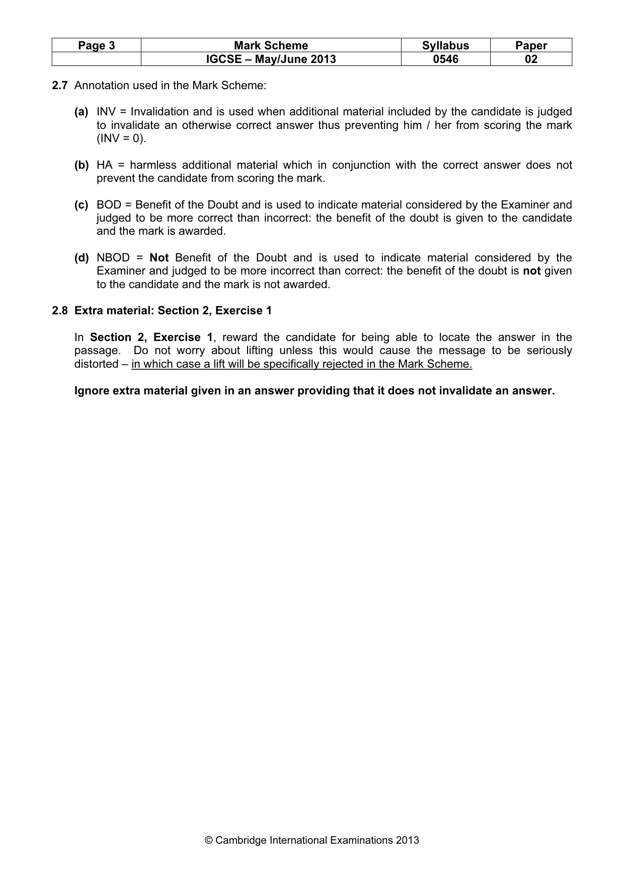 Mark scheme, page 3 of 10