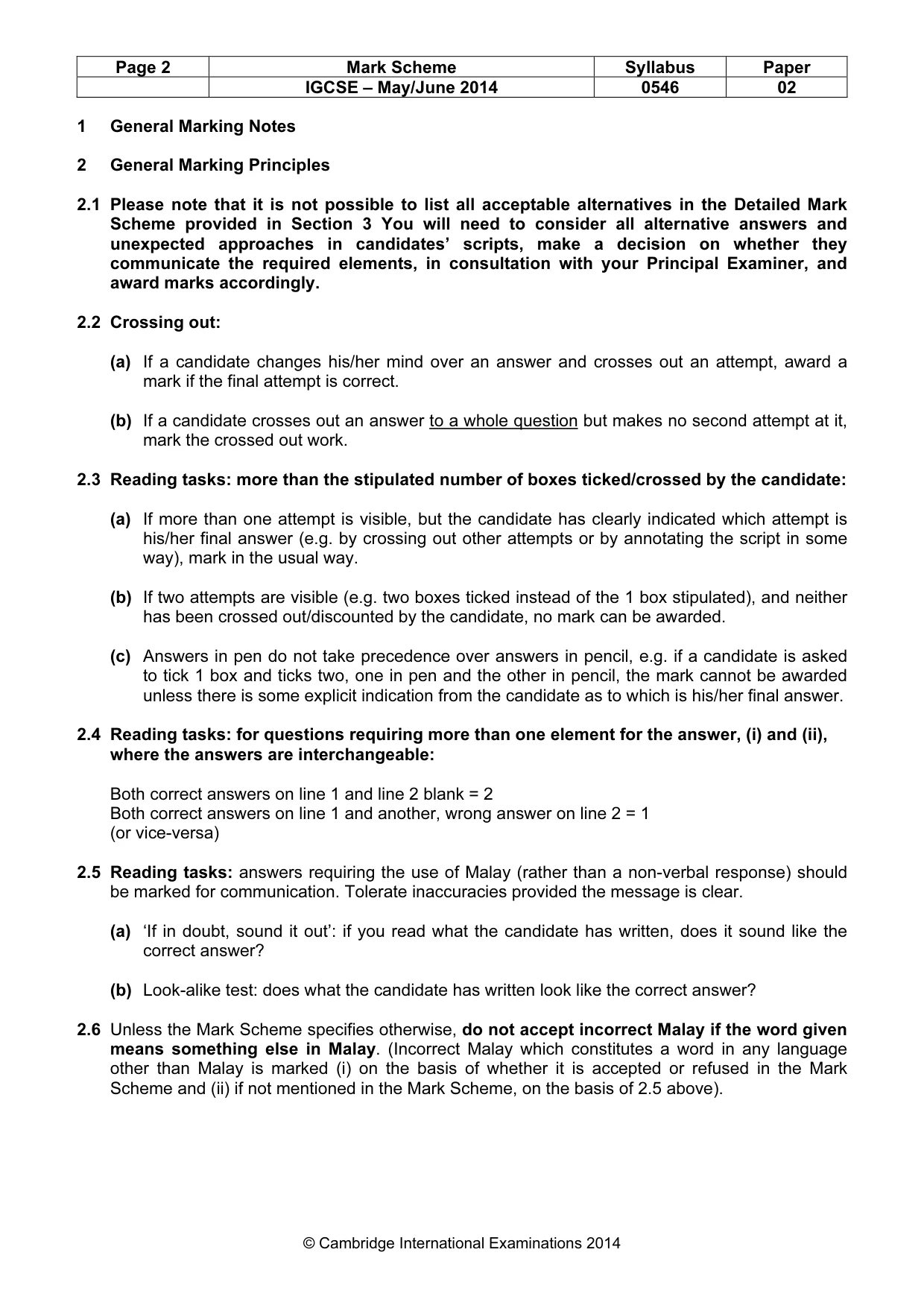 Mark scheme, page 2 of 11