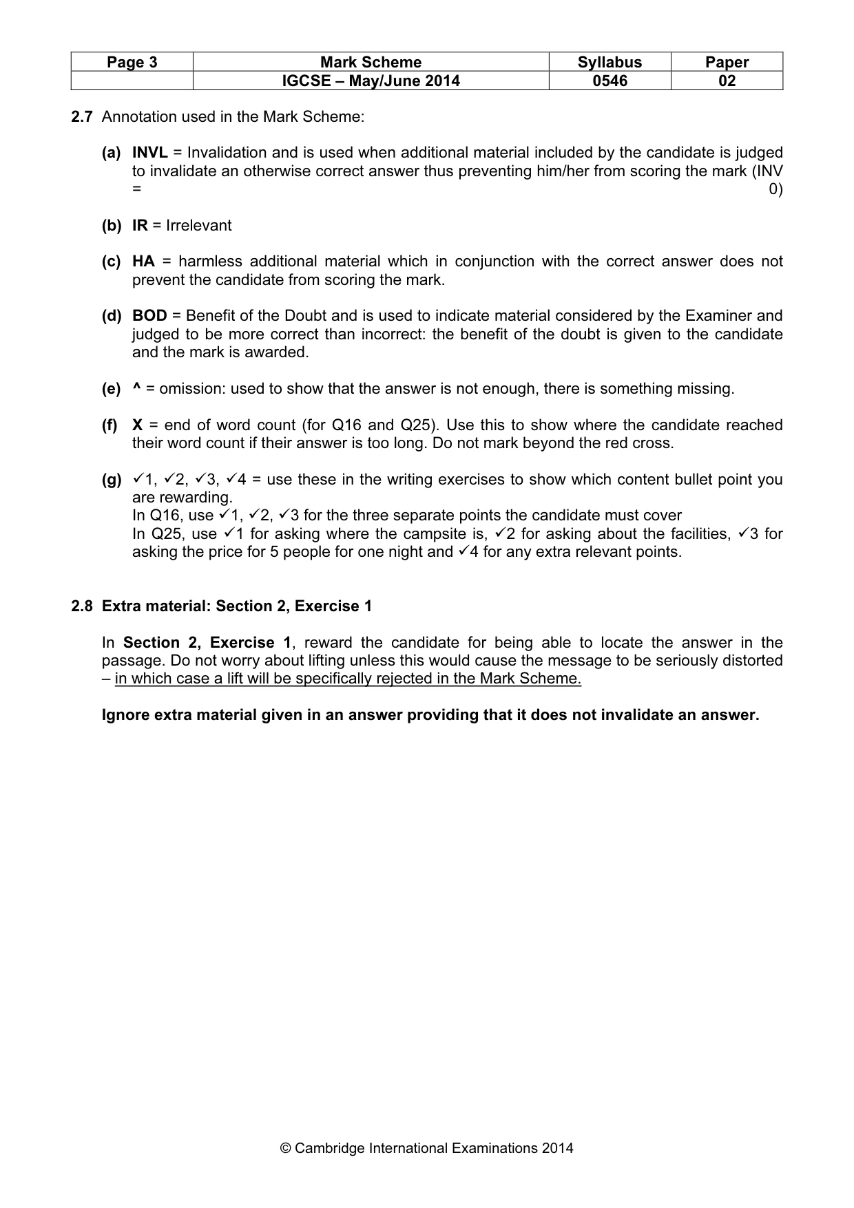 Mark scheme, page 3 of 11