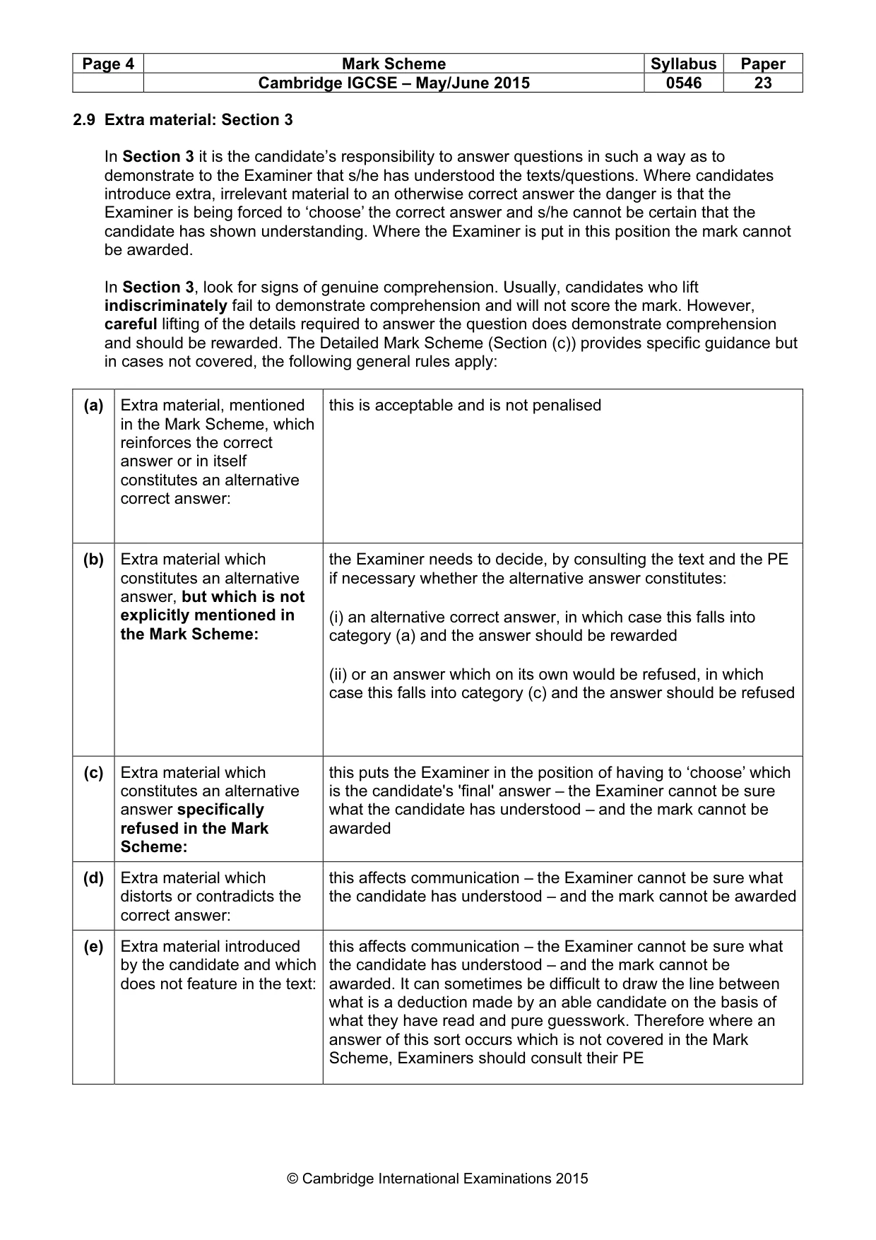 Mark scheme, page 4 of 11