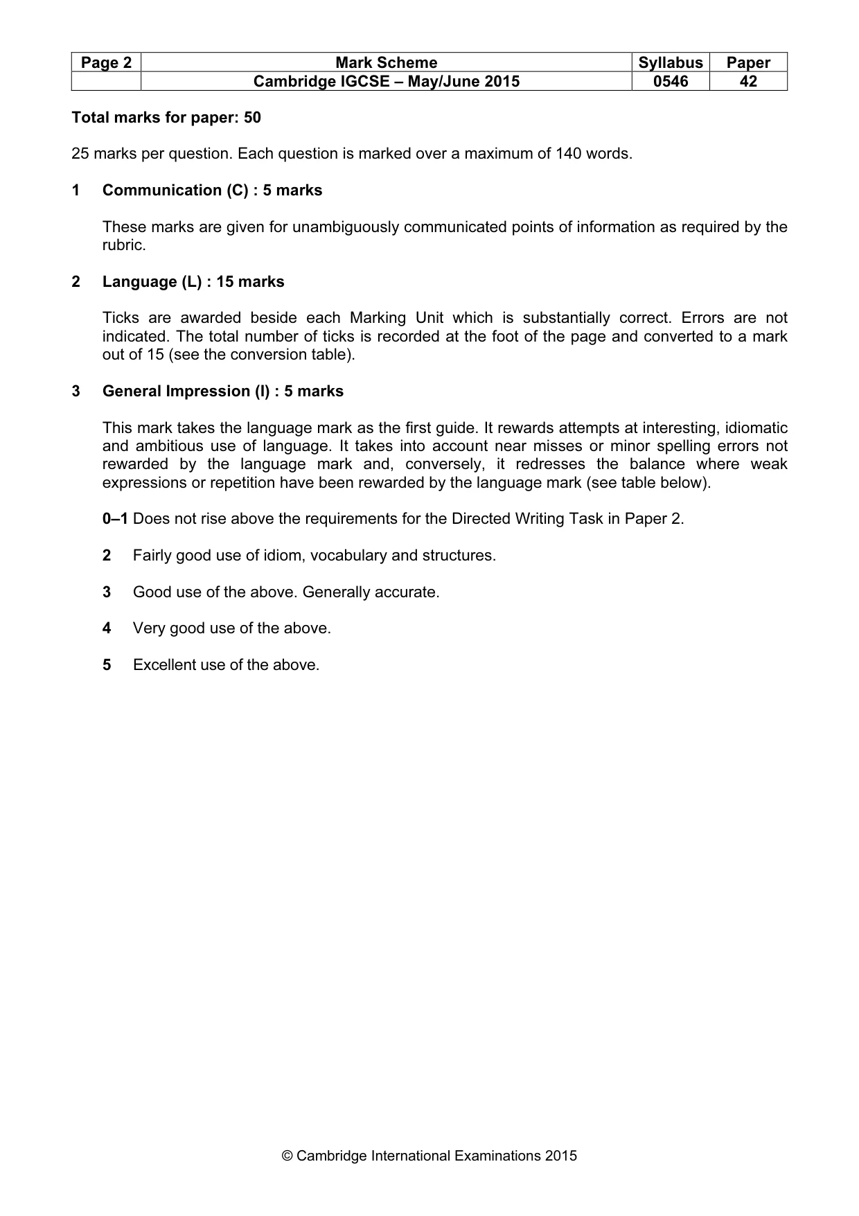 Mark scheme, page 2 of 11