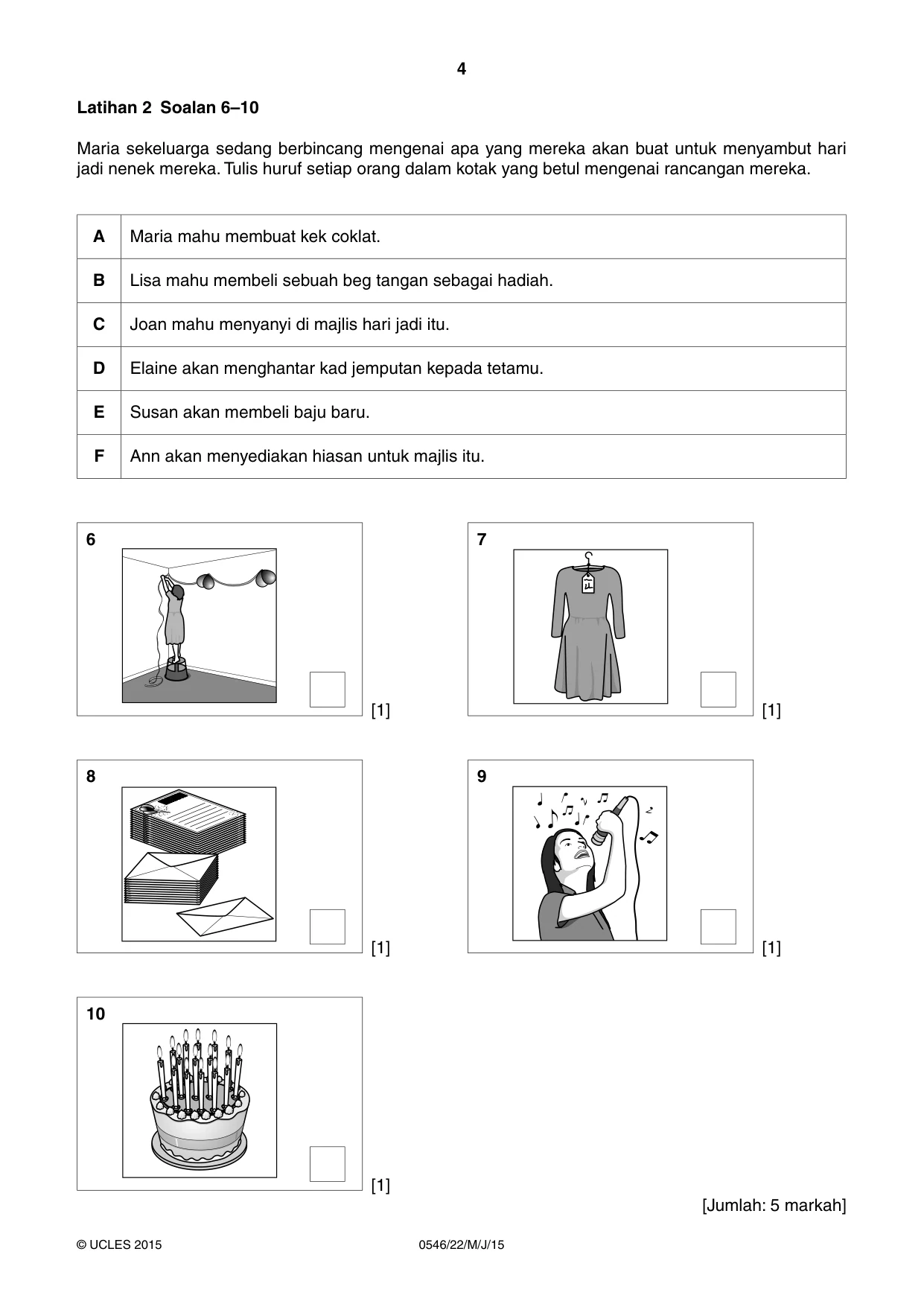 Cambridge IGCSE Malay - Foreign Language 0546 2015 May/June Paper 2 · Variant 2 question paper, page 4 of 16