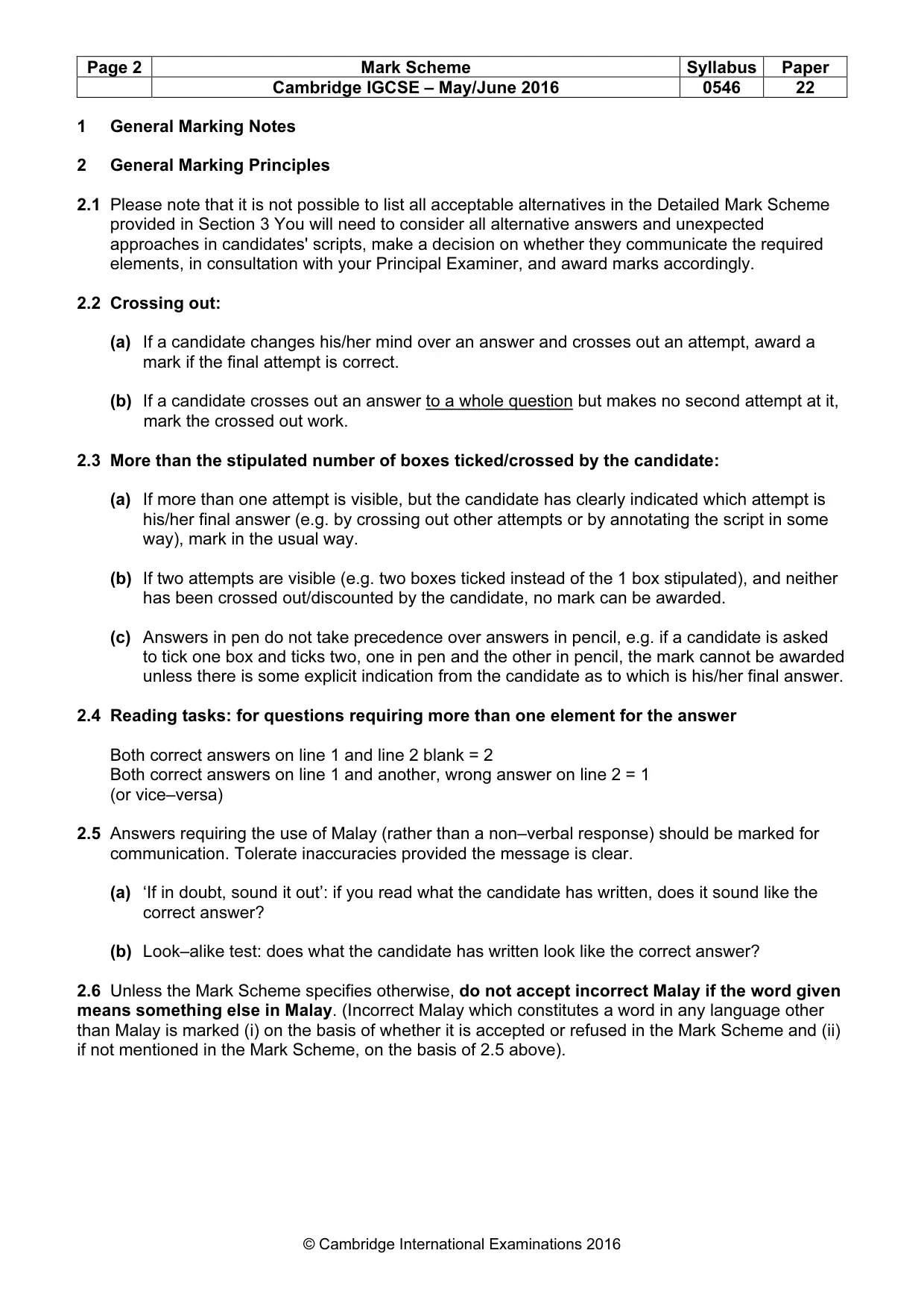 Mark scheme, page 2 of 10