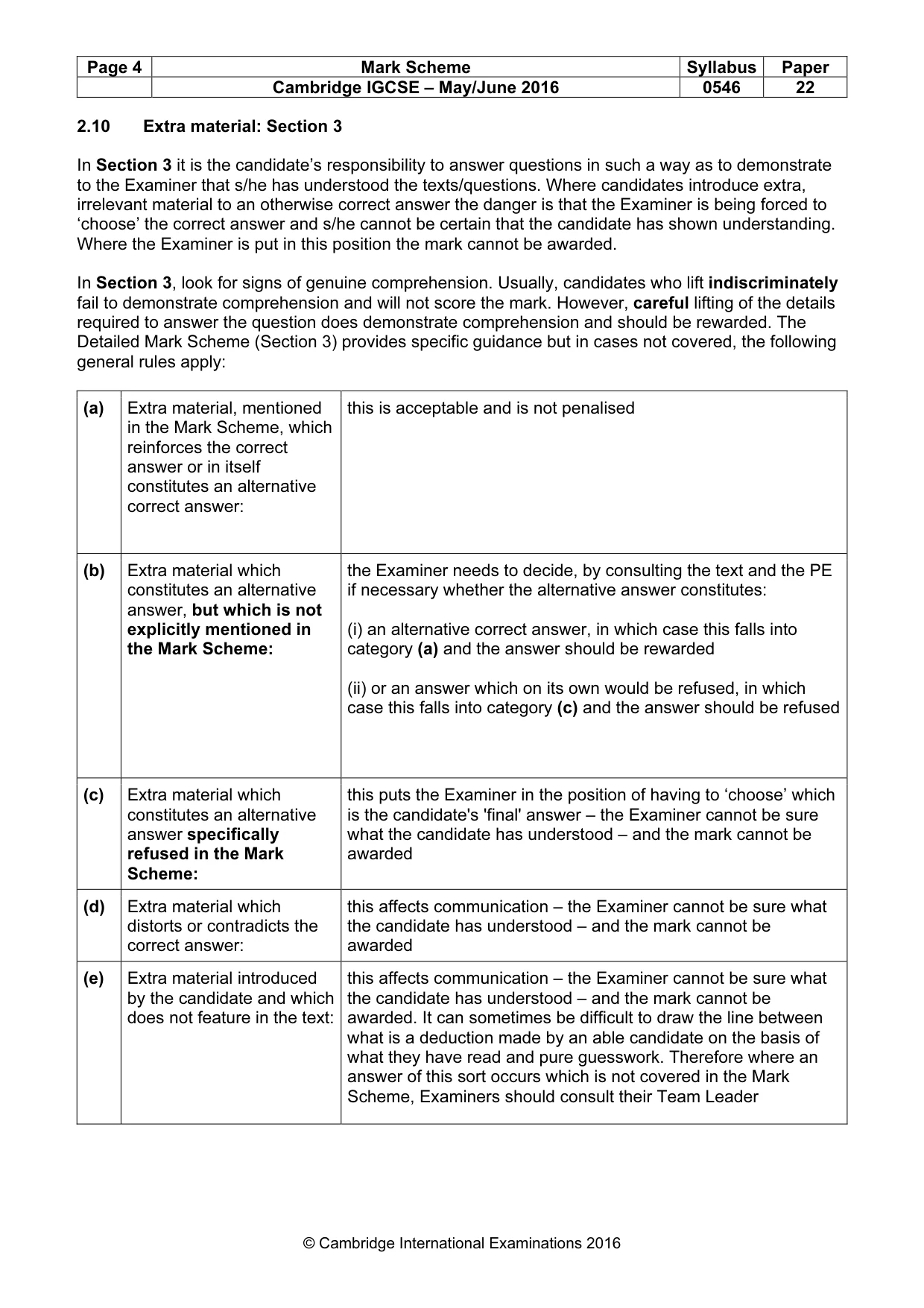 Mark scheme, page 4 of 10