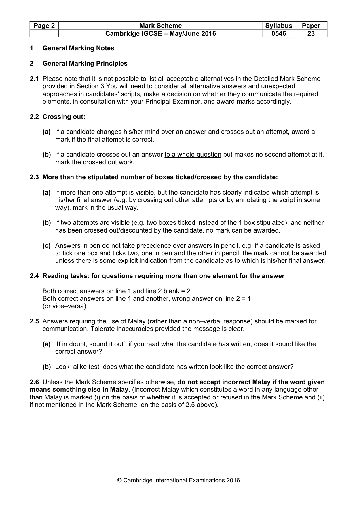 Mark scheme, page 2 of 10