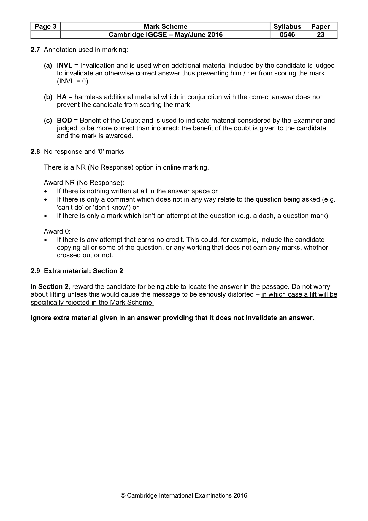 Mark scheme, page 3 of 10