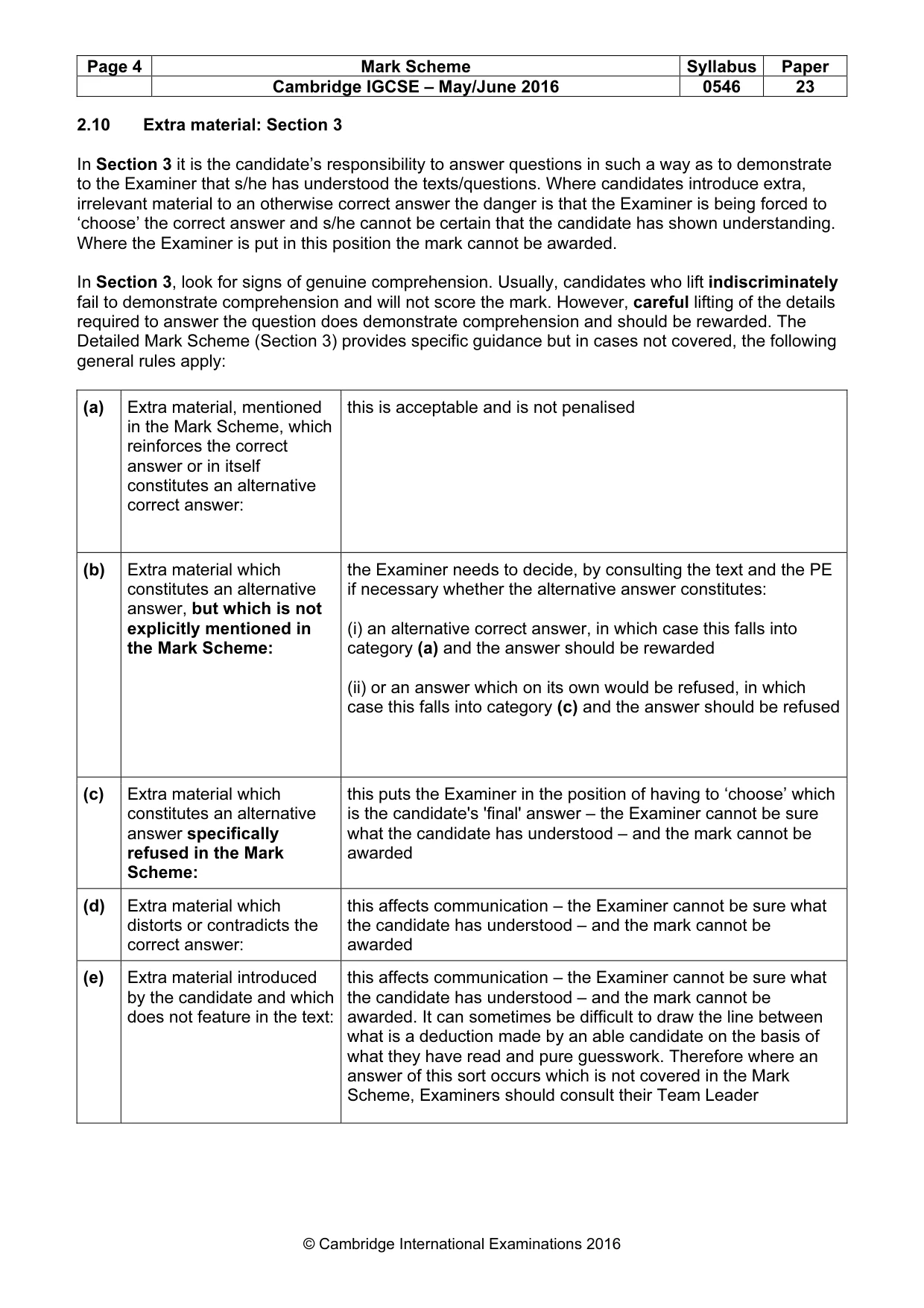 Mark scheme, page 4 of 10