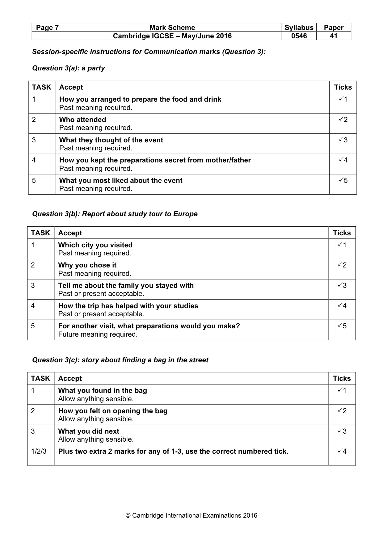 Mark scheme, page 7 of 9