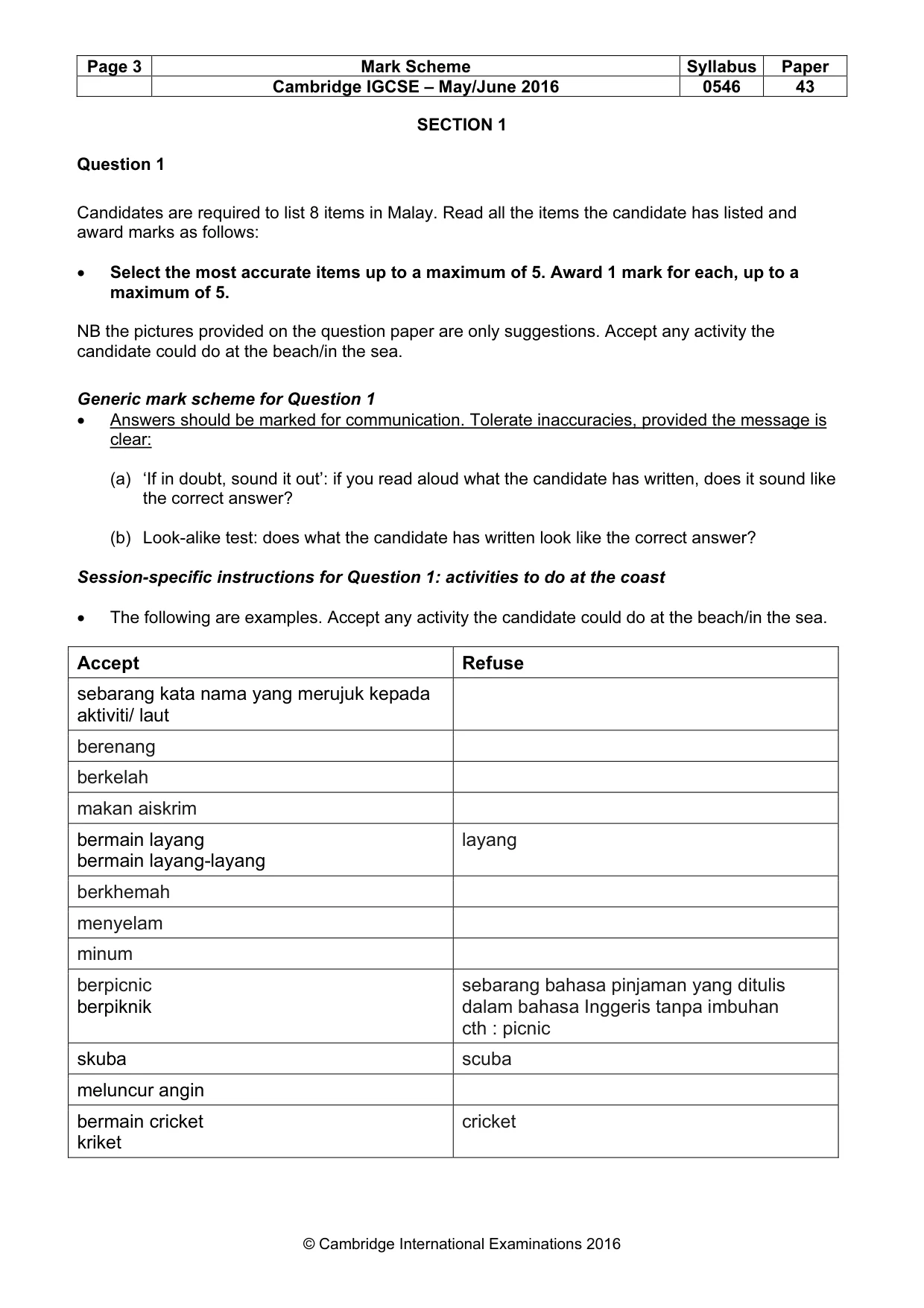 Mark scheme, page 3 of 11
