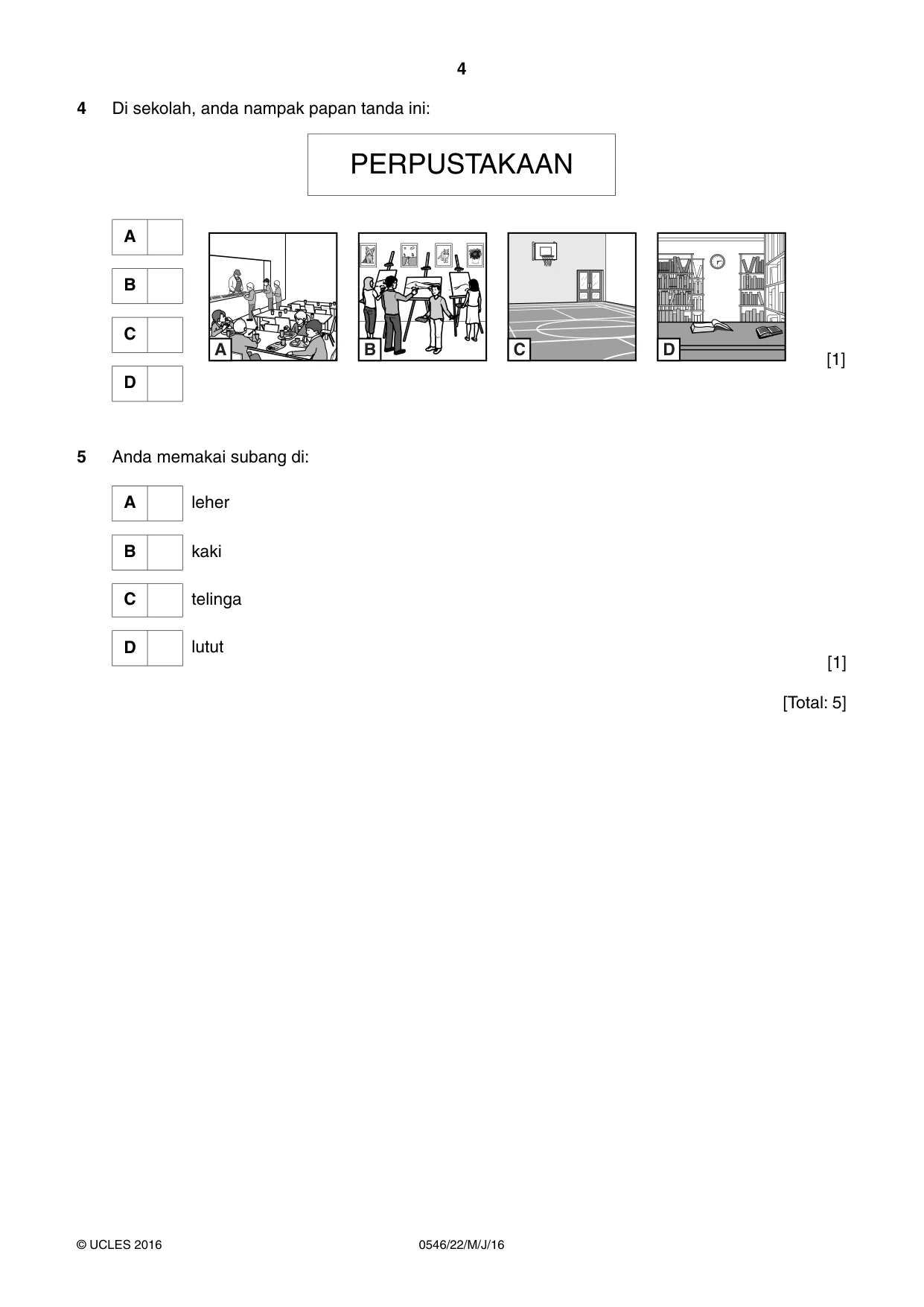 Cambridge IGCSE Malay - Foreign Language 0546 2016 May/June Paper 2 · Variant 2 question paper, page 4 of 16