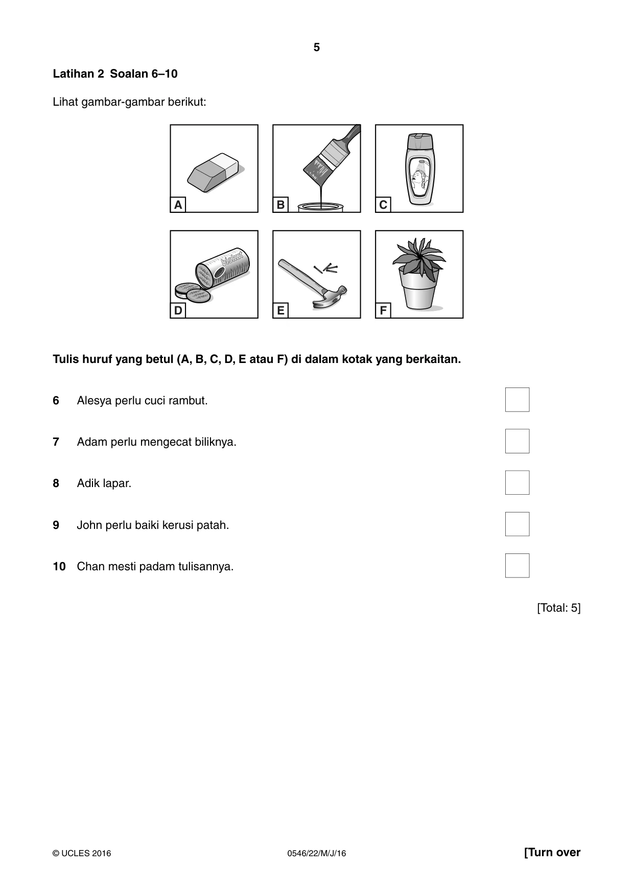 Cambridge IGCSE Malay - Foreign Language 0546 2016 May/June Paper 2 · Variant 2 question paper, page 5 of 16