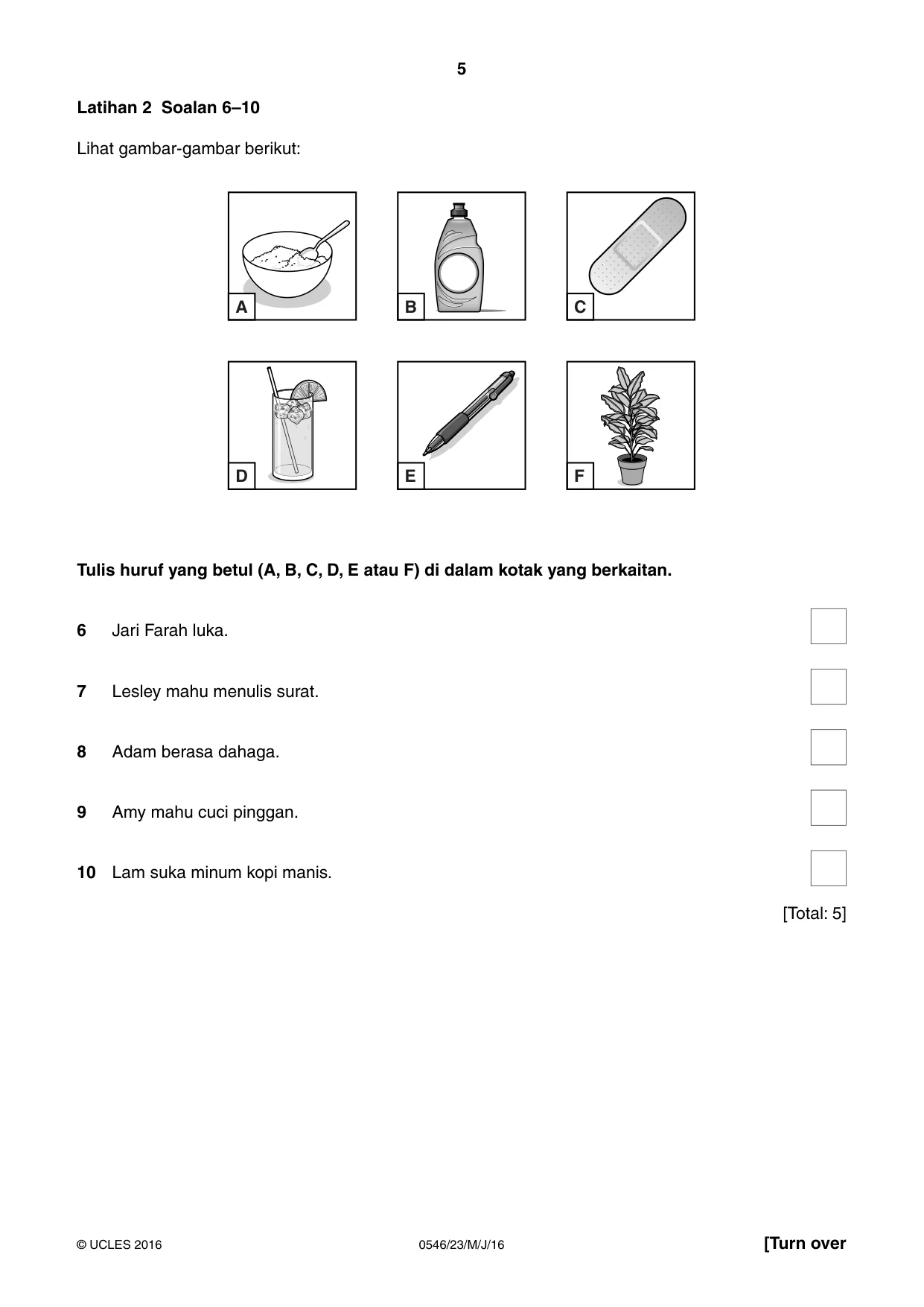 Cambridge IGCSE Malay - Foreign Language 0546 2016 May/June Paper 2 · Variant 3 question paper, page 5 of 16