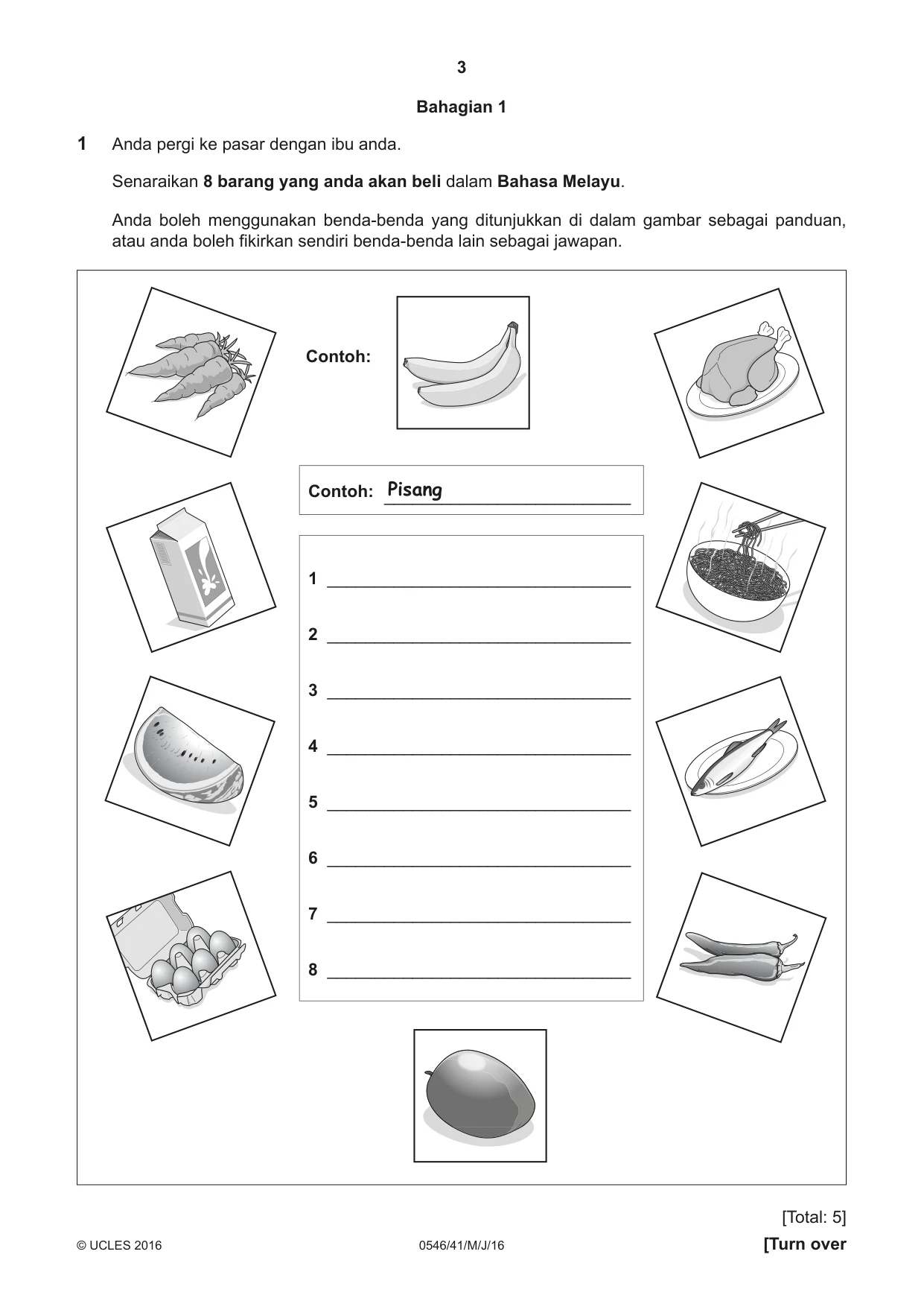 Cambridge IGCSE Malay - Foreign Language 0546 2016 May/June Paper 4 · Variant 1 question paper, page 3 of 8