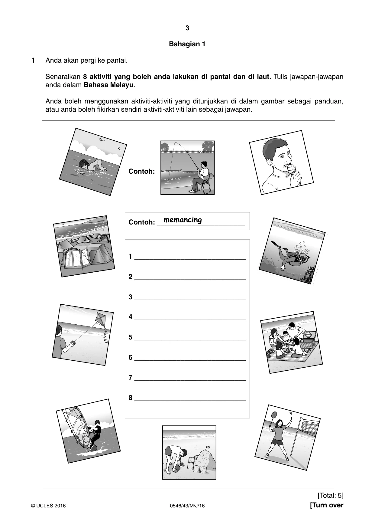 Cambridge IGCSE Malay - Foreign Language 0546 2016 May/June Paper 4 · Variant 3 question paper, page 3 of 8