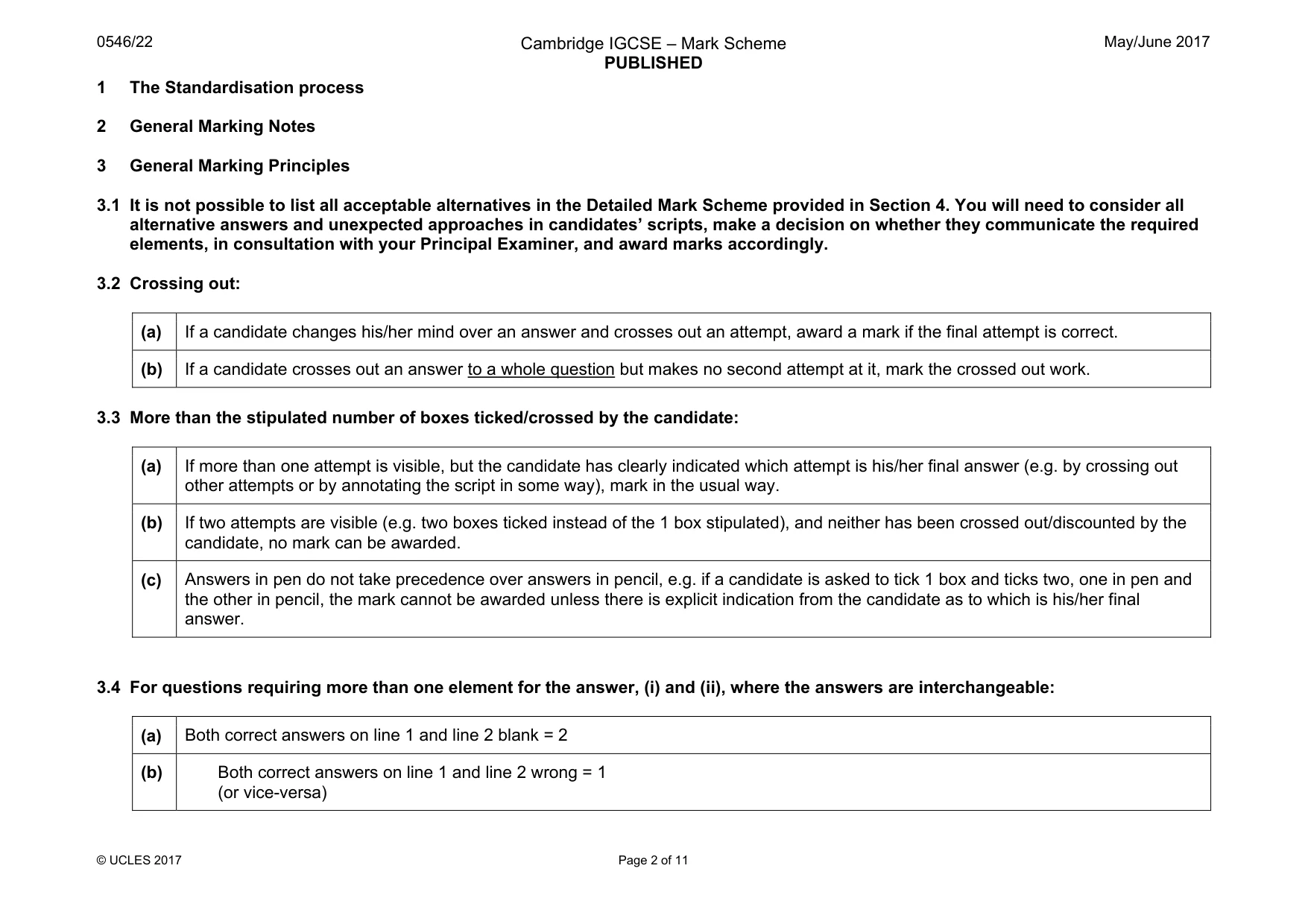 Mark scheme, page 2 of 11