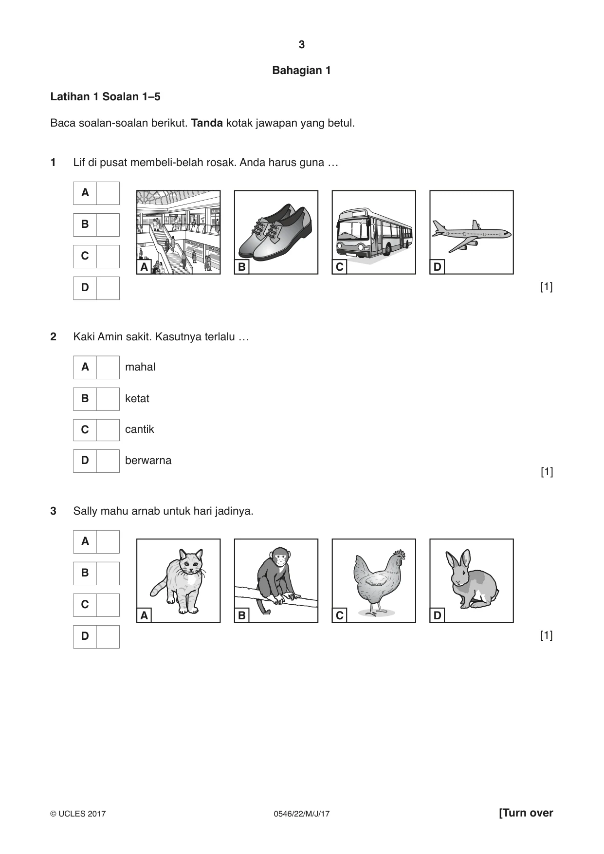 Cambridge IGCSE Malay - Foreign Language 0546 2017 May/June Paper 2 · Variant 2 question paper, page 3 of 16