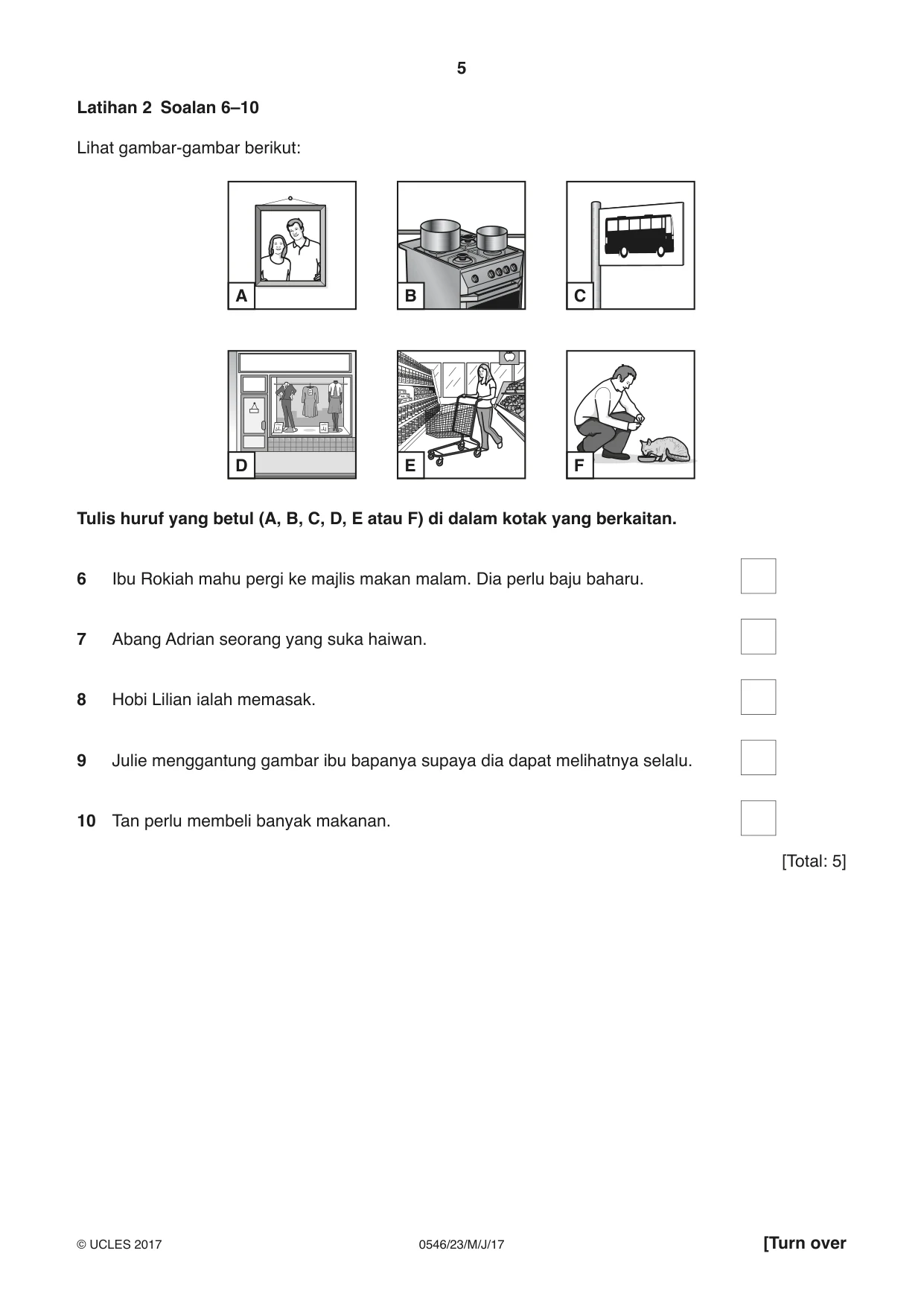 Cambridge IGCSE Malay - Foreign Language 0546 2017 May/June Paper 2 · Variant 3 question paper, page 5 of 16