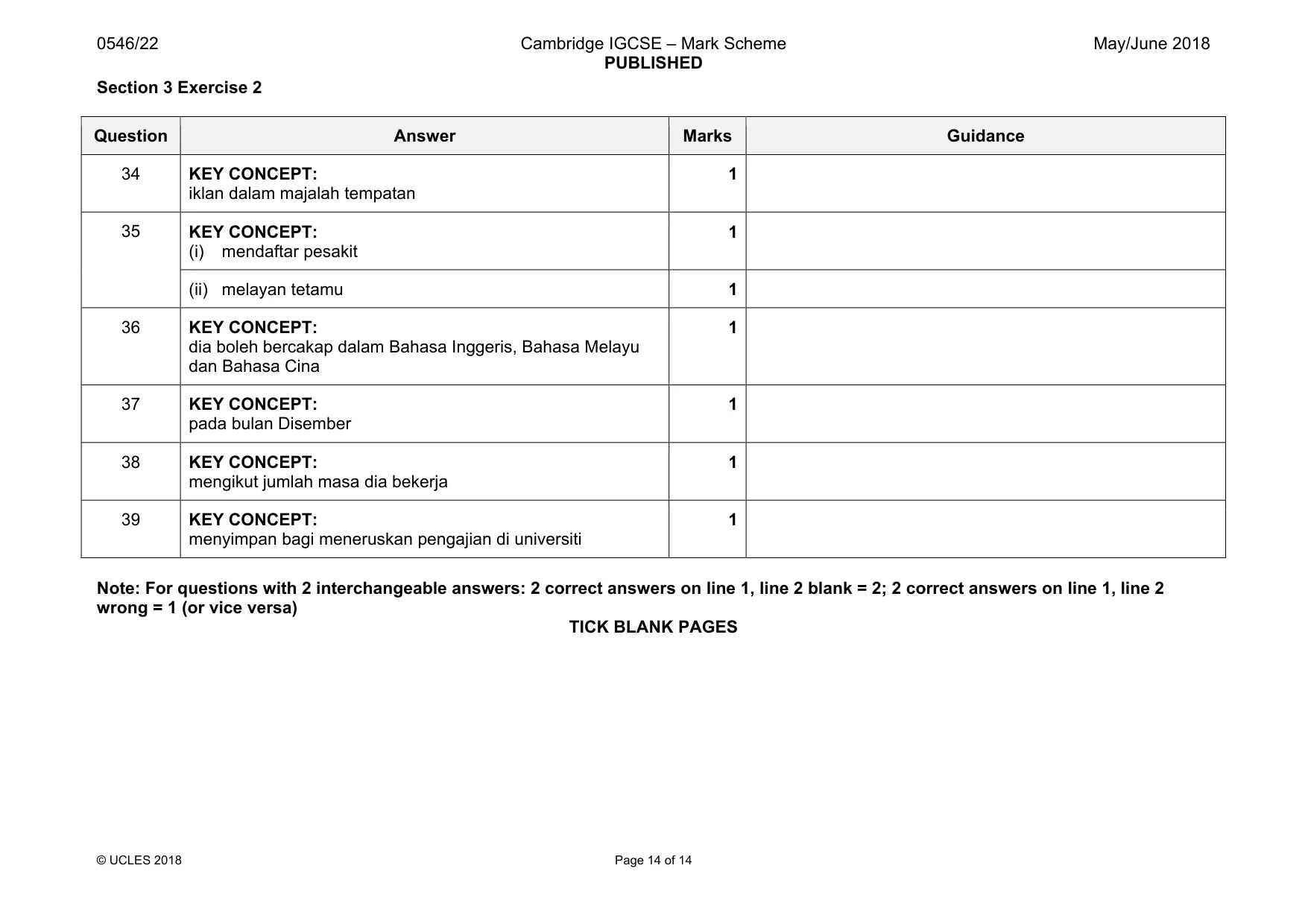 Mark scheme, page 14 of 14