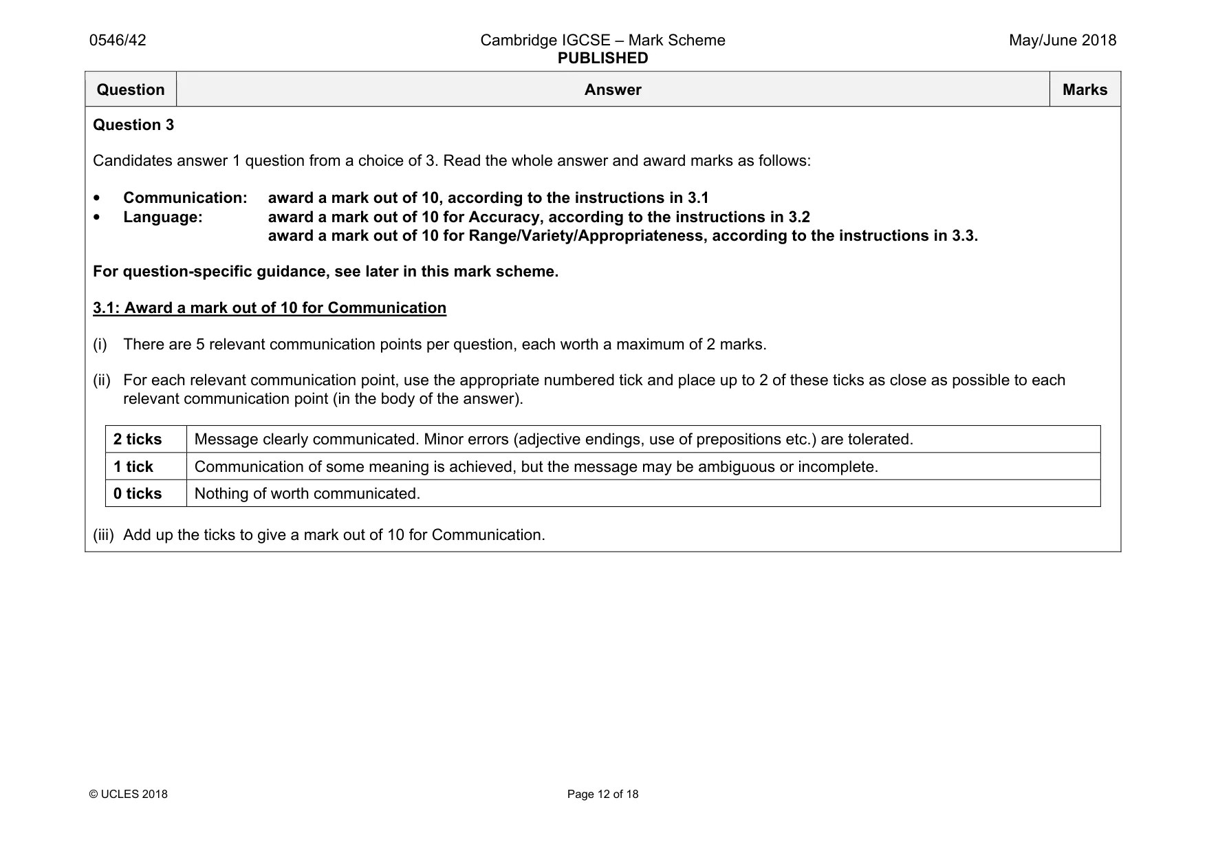 Mark scheme, page 12 of 18