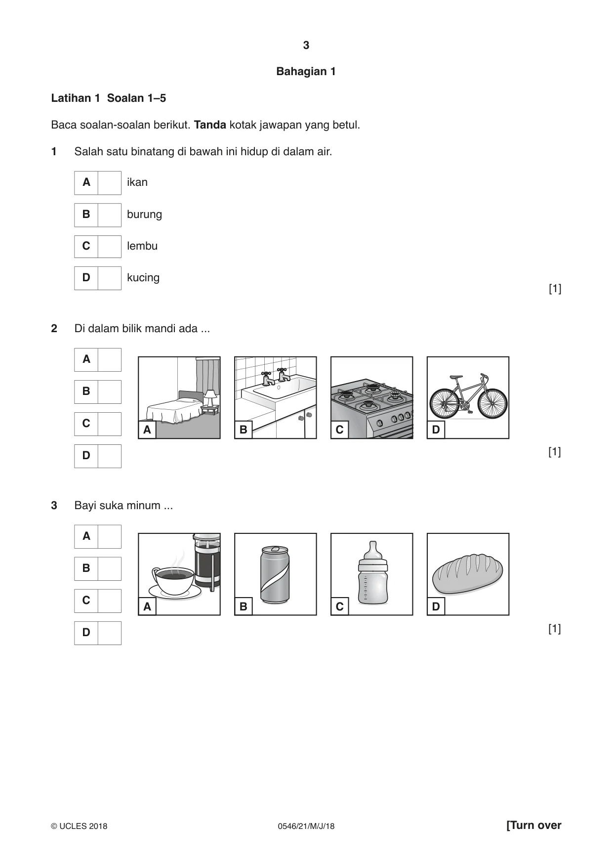 Cambridge IGCSE Malay - Foreign Language 0546 2018 May/June Paper 2 · Variant 1 question paper, page 3 of 16