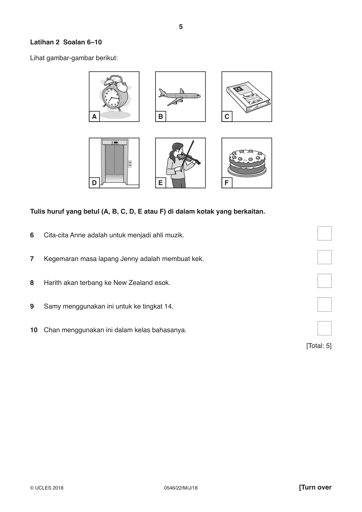 Cambridge IGCSE Malay - Foreign Language 0546 2018 May/June Paper 2 · Variant 2 question paper, page 5 of 16
